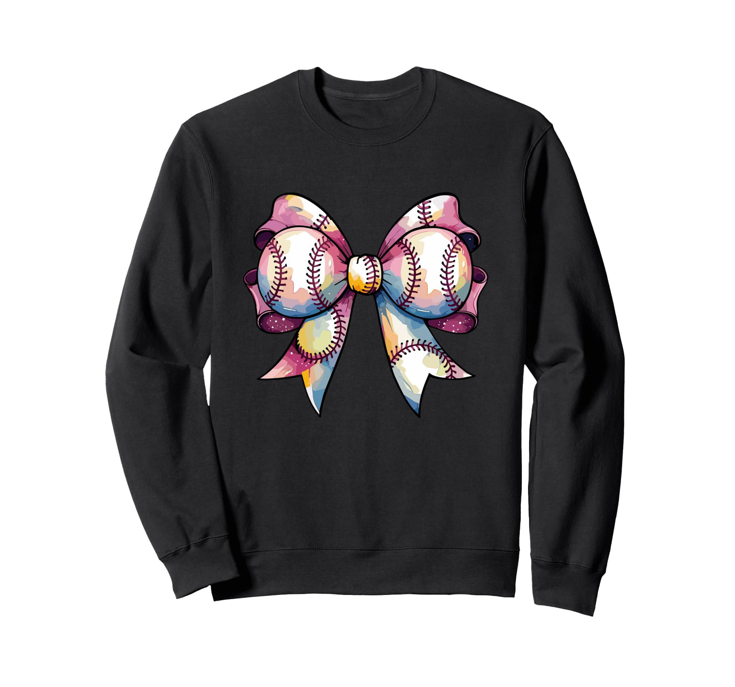Baseball Bow Tie Coquette Baseball Sweatshirt - Custom Art Print Men Women - T-Shirt, Sweatshirt, Hoodie