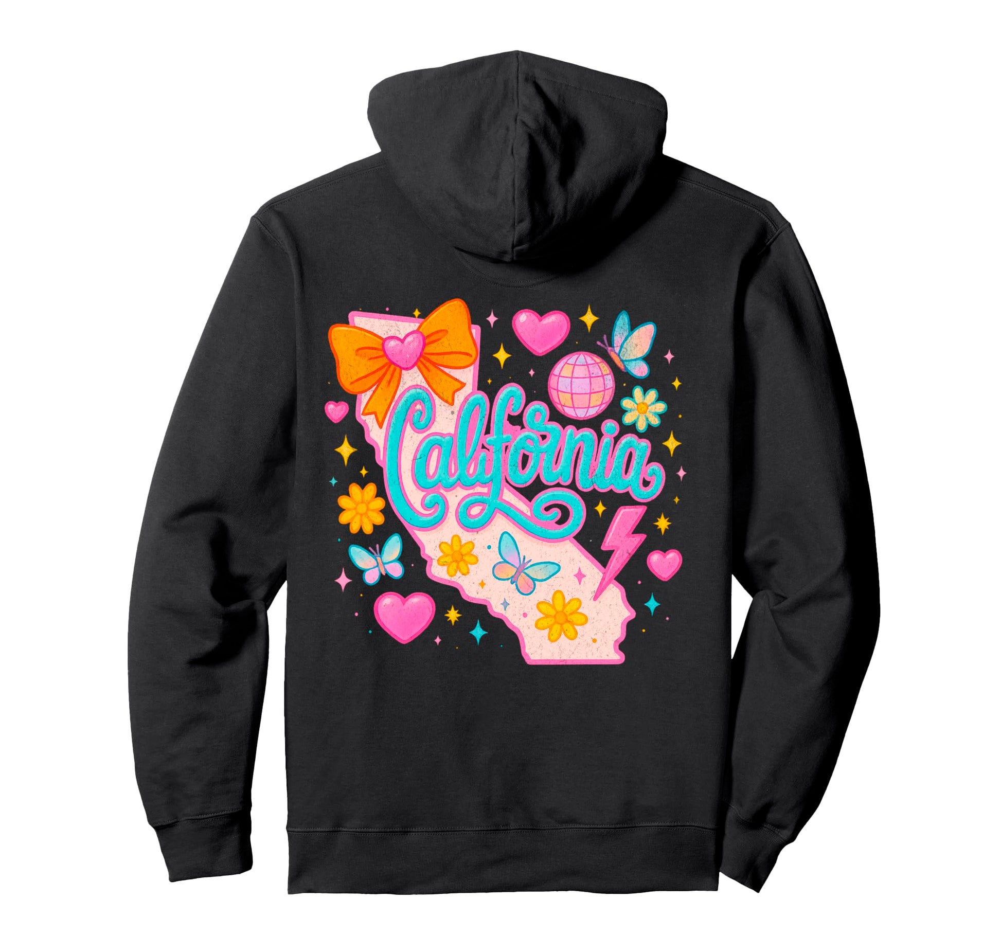 California Y2K Coquette Aesthetic Bow Hoodie - Unique Graphic Unisex - T-Shirt, Sweatshirt, Hoodie
