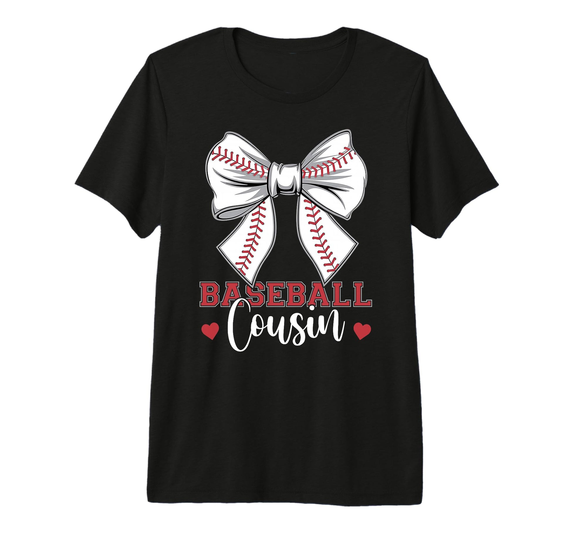 Baseball Cousin Coquette Bow Sport T-Shirt - Fun Novelty Design for Adults - T-Shirt, Sweatshirt, Hoodie