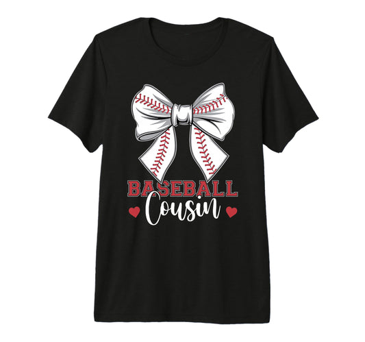 Baseball Cousin Coquette Bow Sport T-Shirt - Fun Novelty Design for Adults - T-Shirt, Sweatshirt, Hoodie