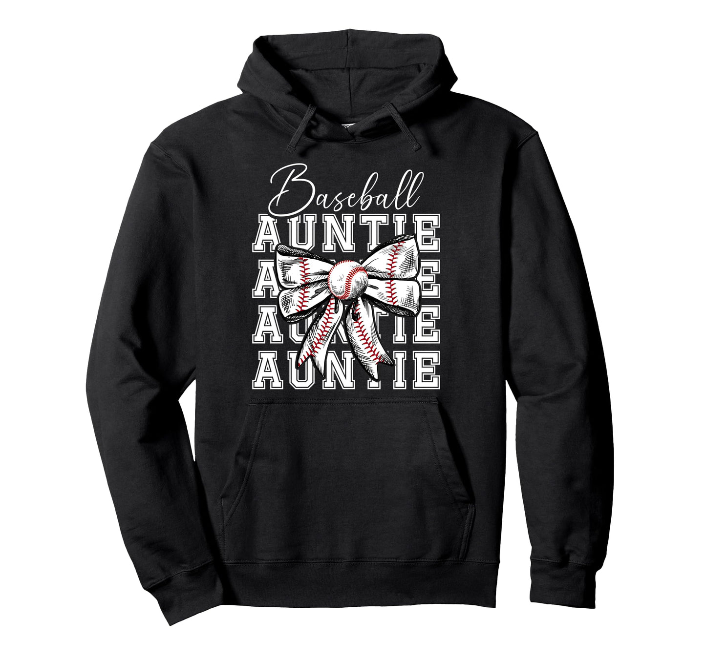 Baseball Auntie Coquette Baseball Aunt Hoodie - Novelty Apparel for Adults - T-Shirt, Sweatshirt, Hoodie