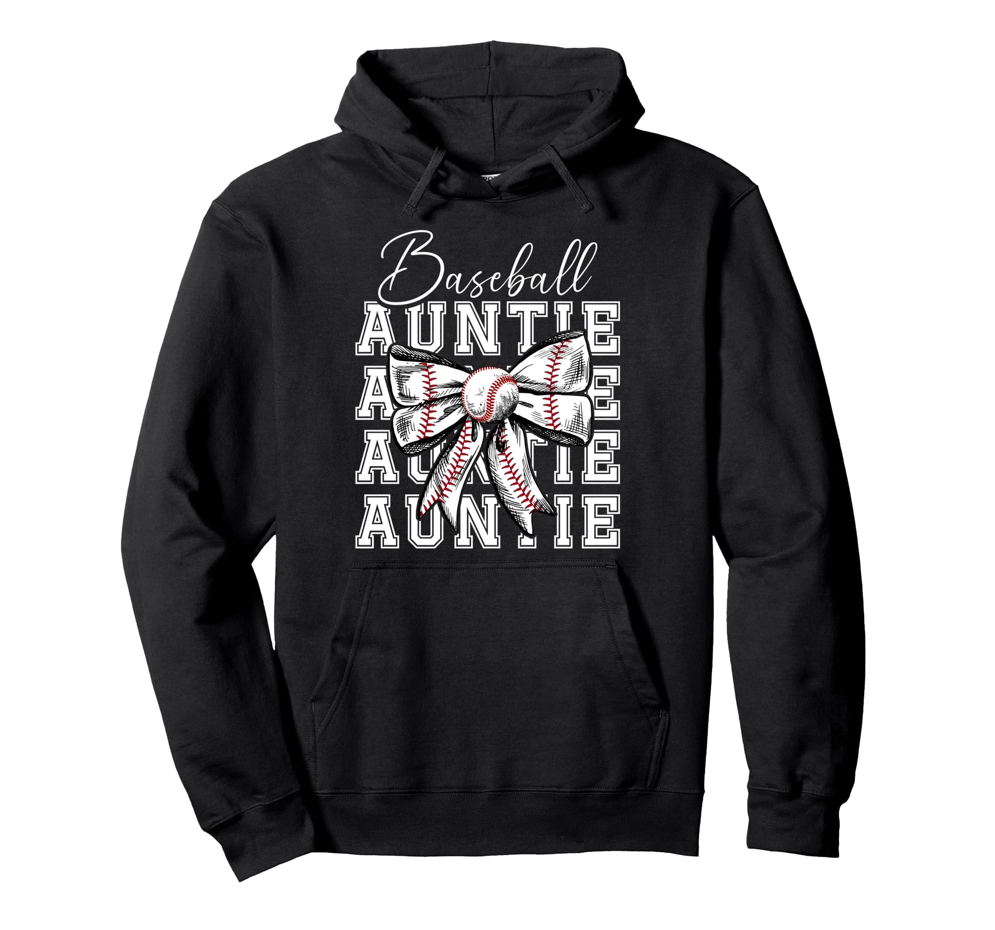 Baseball Auntie Coquette Baseball Aunt Hoodie - Novelty Apparel for Adults - T-Shirt, Sweatshirt, Hoodie