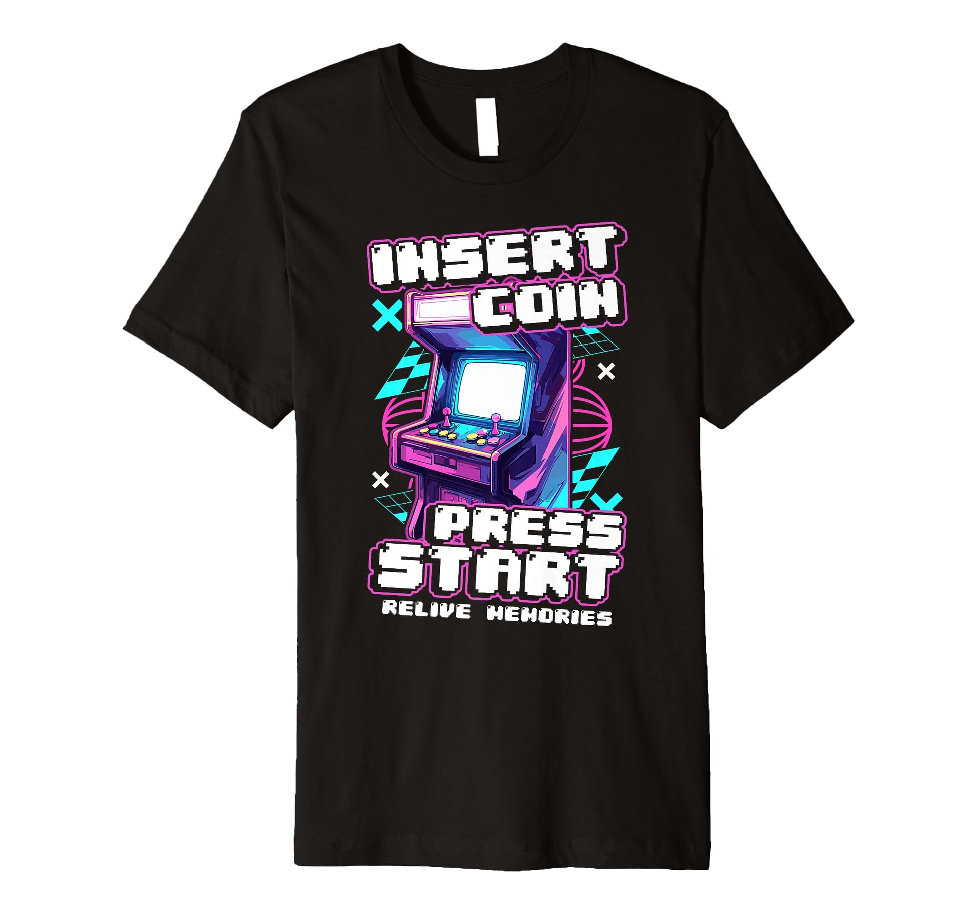 Arcade Machine Insert Coin Press Start T-Shirt - Minimalist Print Unisex - T-Shirt, Sweatshirt, Hoodie