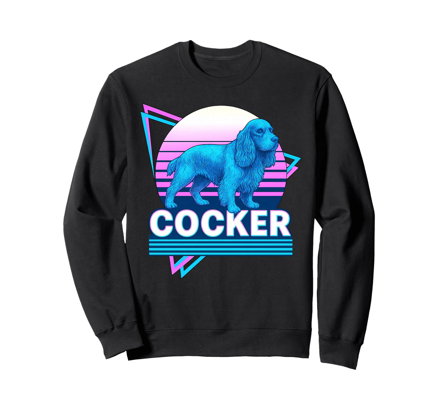 Cocker Spaniel Synthwave Sweatshirt - Aesthetic Graphic Men Women - T-Shirt, Sweatshirt, Hoodie