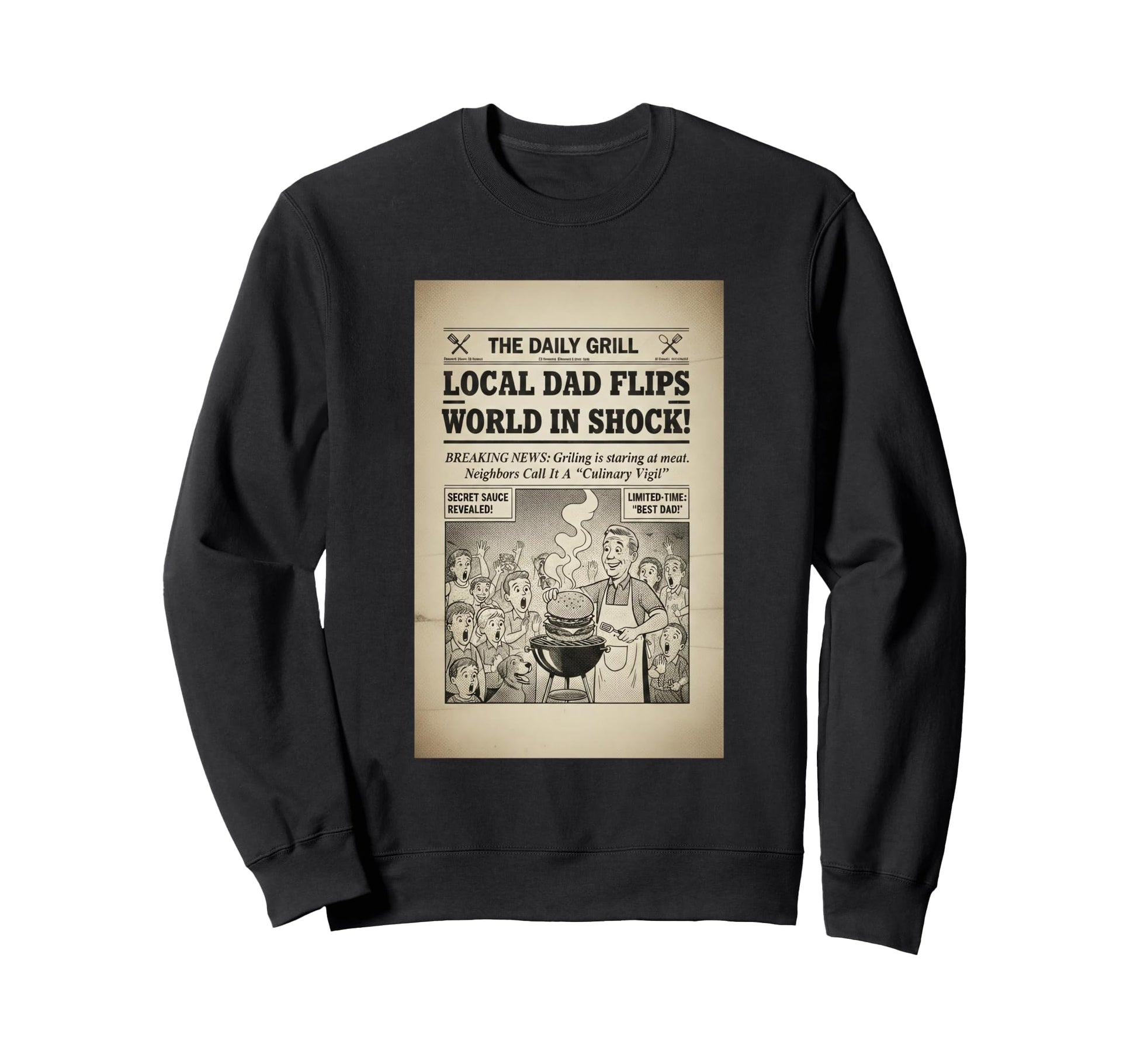 Local Dad Flips World Shock Sweatshirt - Aesthetic Graphic for Adults - T-Shirt, Sweatshirt, Hoodie