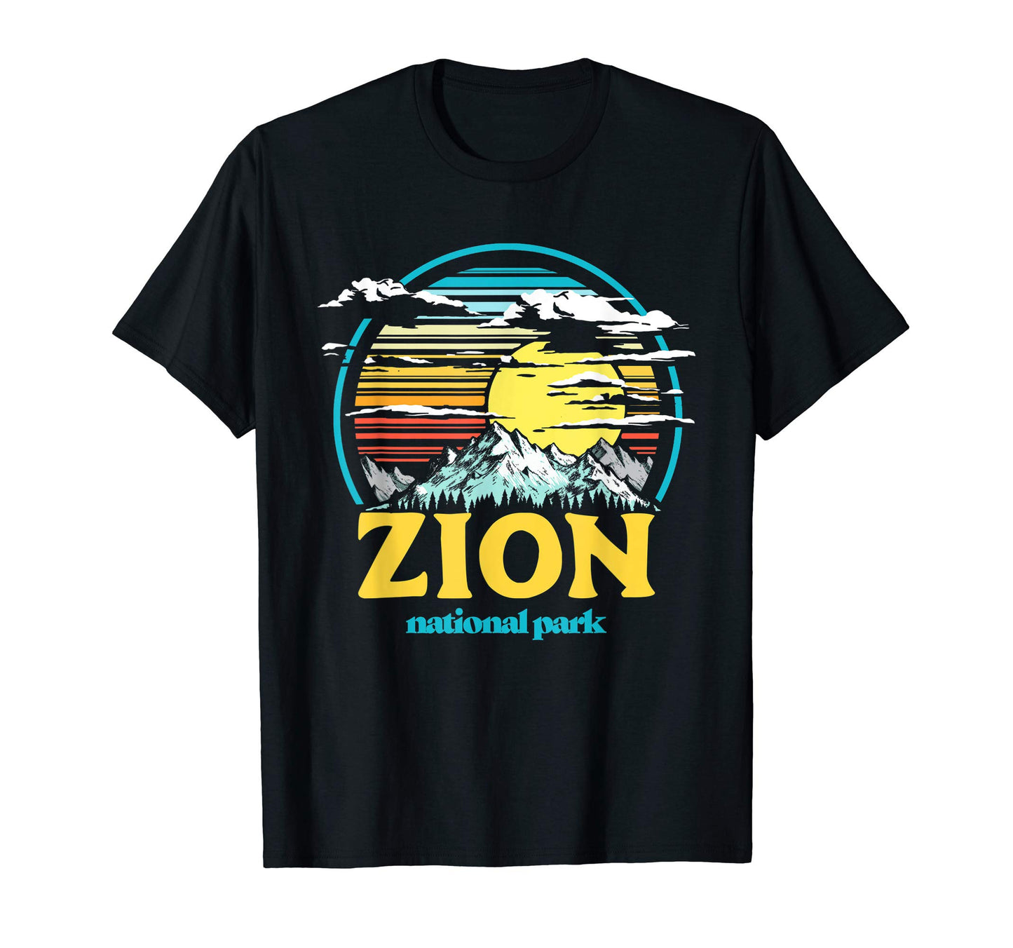 Zion National Park 80S Mountains Sun T-Shirt - Streetwear Style for Adults - T-Shirt, Sweatshirt, Hoodie