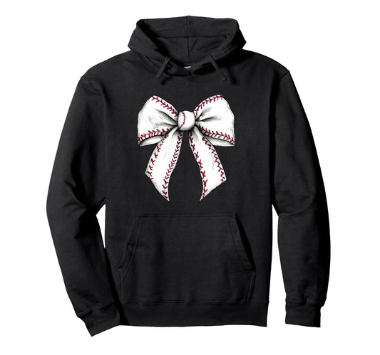 Baseball Coquette Bow Baseball Game Hoodie - Fun Novelty Design Unisex - T-Shirt, Sweatshirt, Hoodie