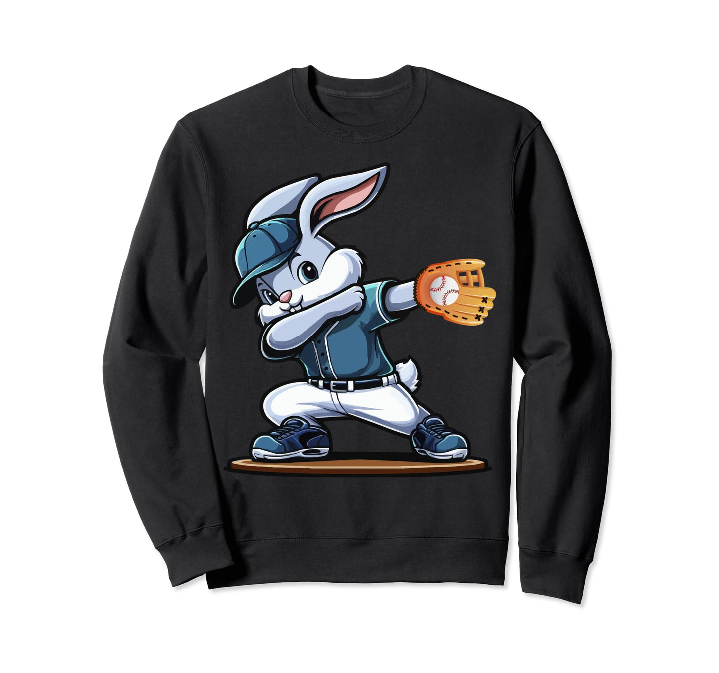Baseball Player Easter Bunny Sweatshirt - Aesthetic Graphic Men Women - T-Shirt, Sweatshirt, Hoodie