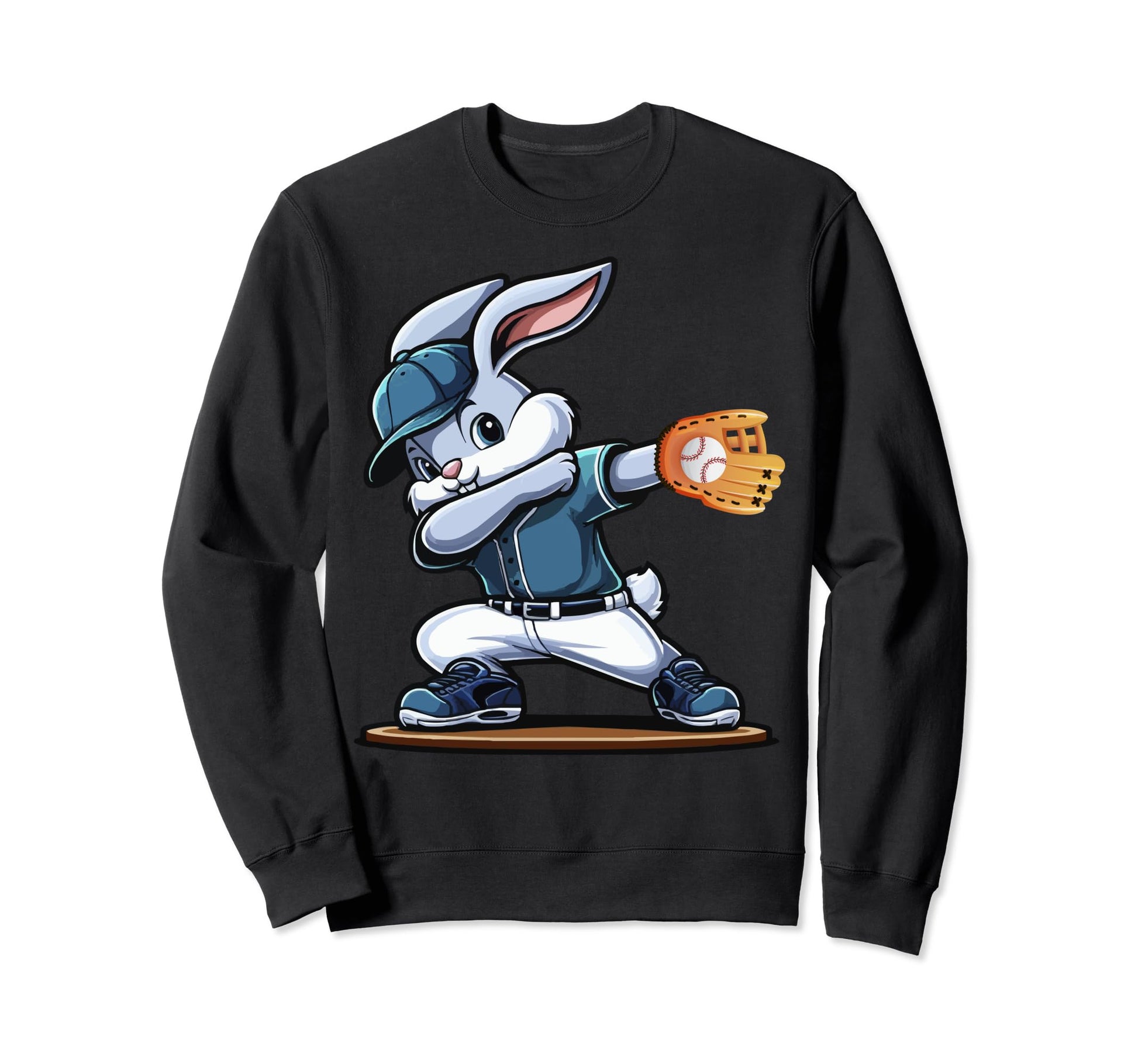 Baseball Player Easter Bunny Sweatshirt - Aesthetic Graphic Men Women - T-Shirt, Sweatshirt, Hoodie