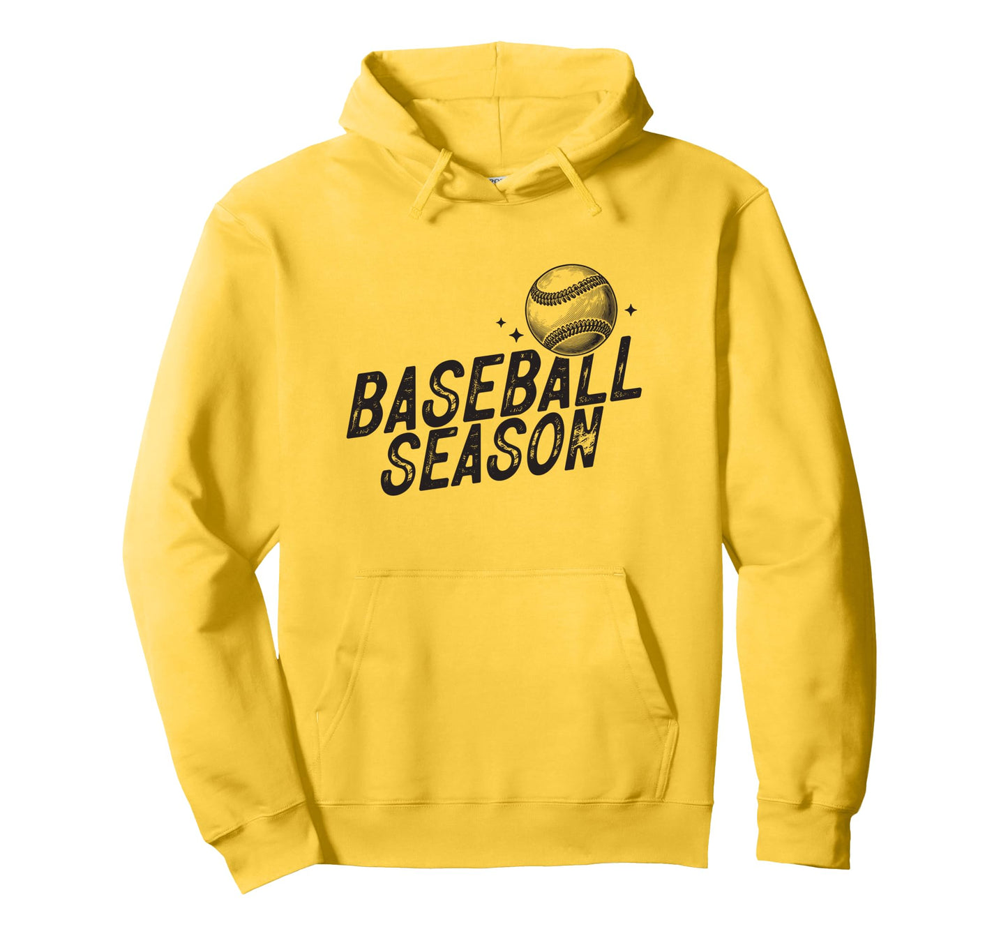 Baseball Season Distressed Sports Hoodie - Casual Everyday Wear for Adults - T-Shirt, Sweatshirt, Hoodie