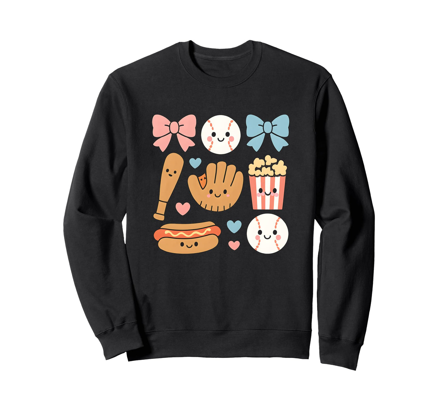Baseball Coquette Bow Cheer Mom Sweatshirt - Unique Graphic Men Women - T-Shirt, Sweatshirt, Hoodie