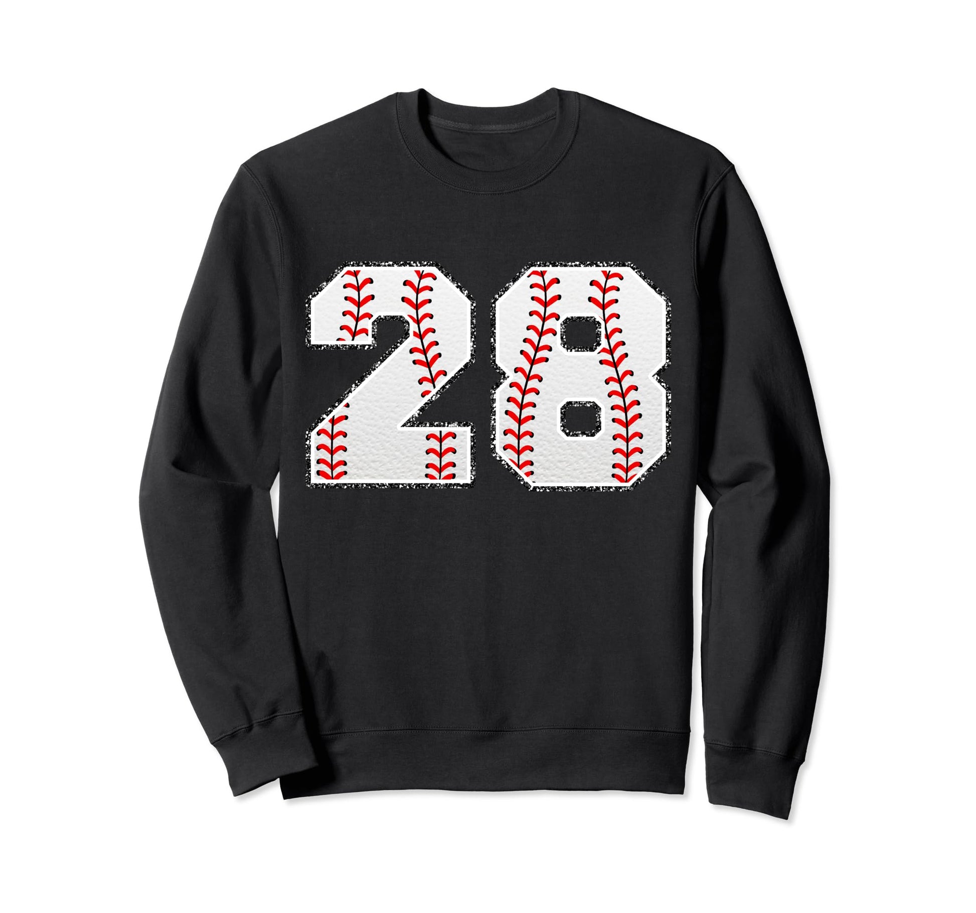 Number 28 Baseball Distressed Number Sweatshirt - Custom Art Print Unisex - T-Shirt, Sweatshirt, Hoodie