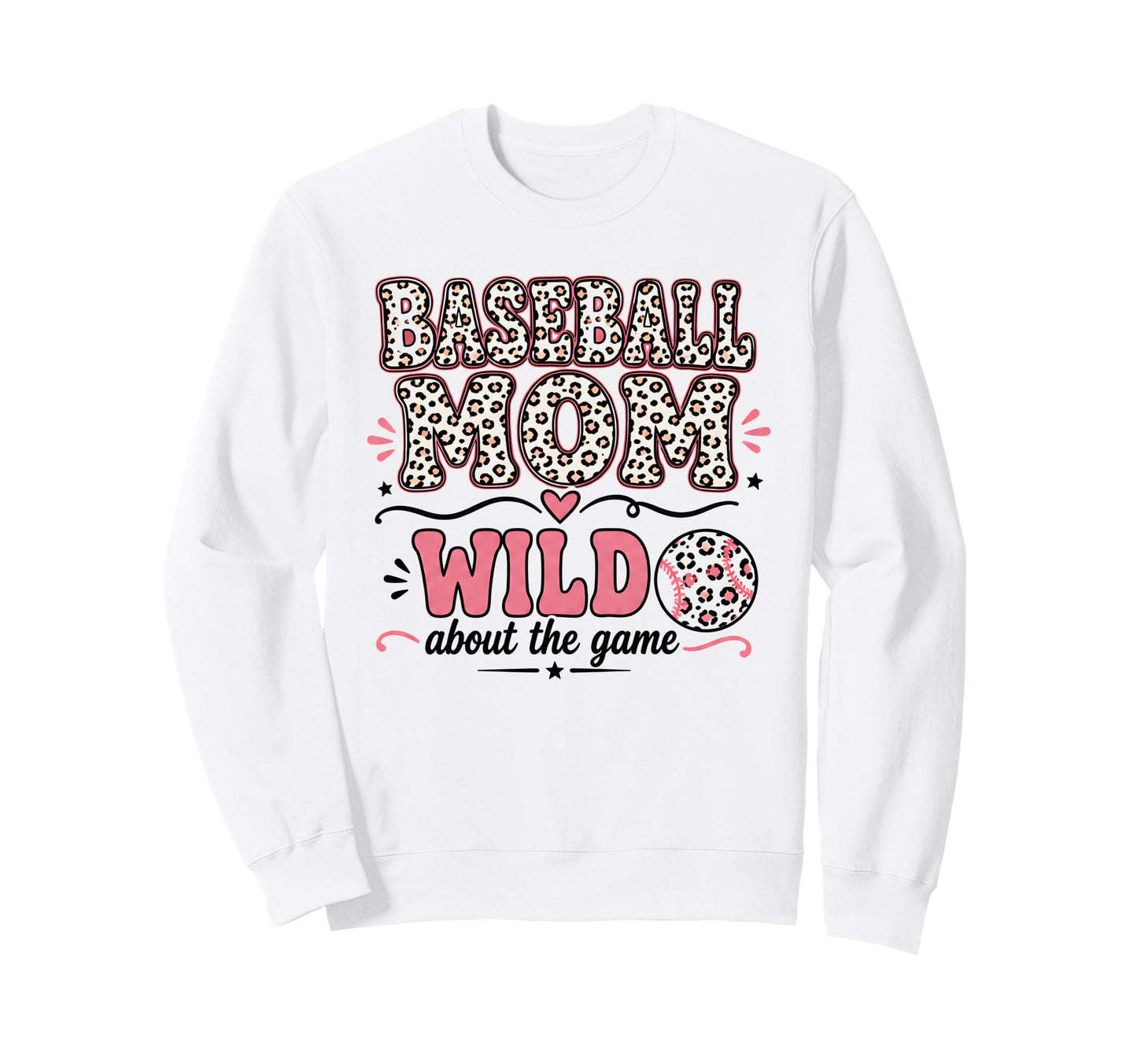 Baseball Mom Animal Leopard Wild Sweatshirt - Aesthetic Graphic for Adults - T-Shirt, Sweatshirt, Hoodie
