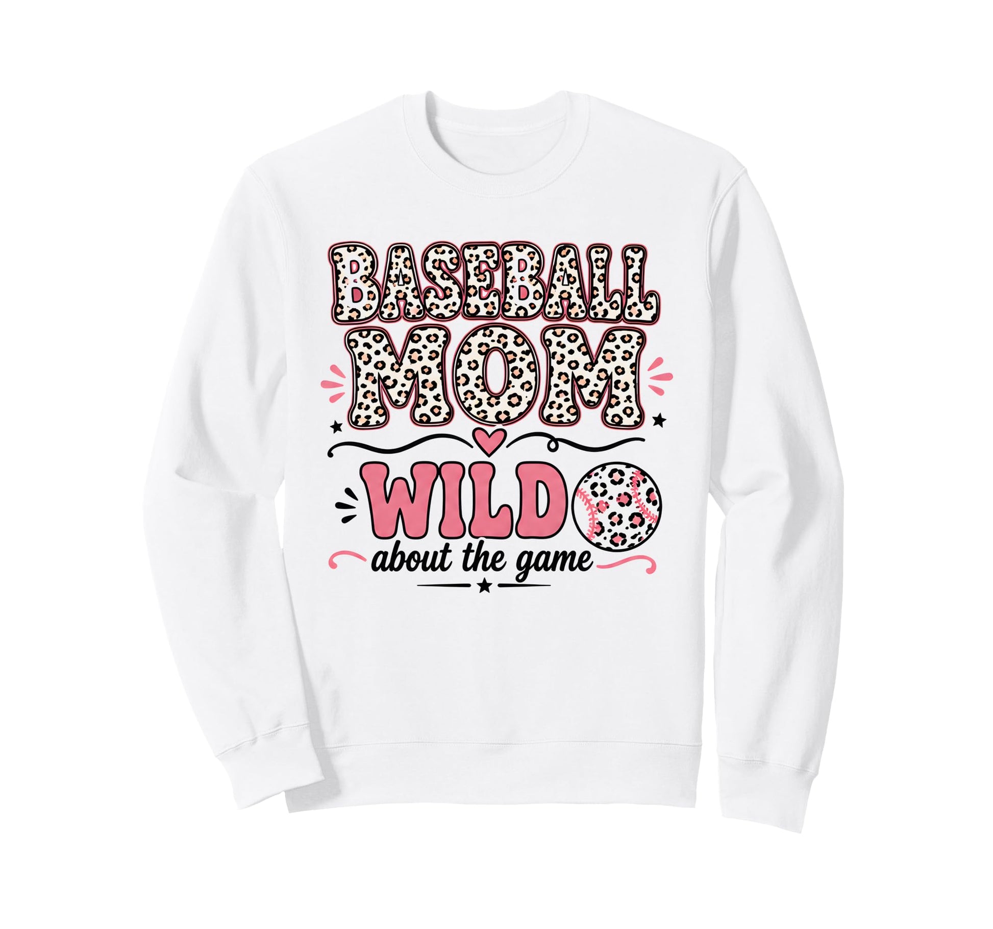 Baseball Mom Animal Leopard Wild Sweatshirt - Aesthetic Graphic for Adults - T-Shirt, Sweatshirt, Hoodie