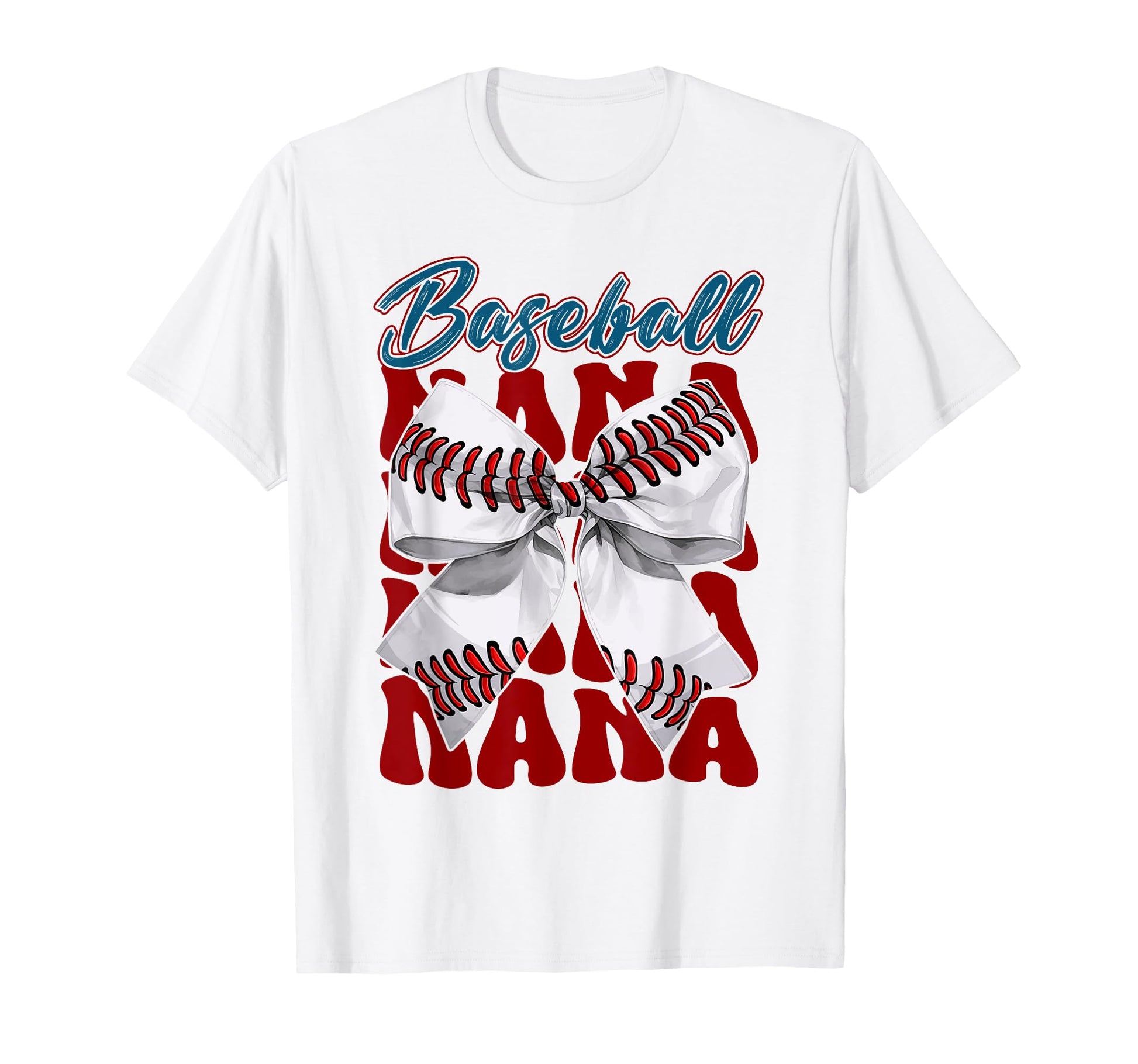 Baseball Nana Bow Baseball Mom Mothers T-Shirt - Fun Novelty Design Unisex - T-Shirt, Sweatshirt, Hoodie