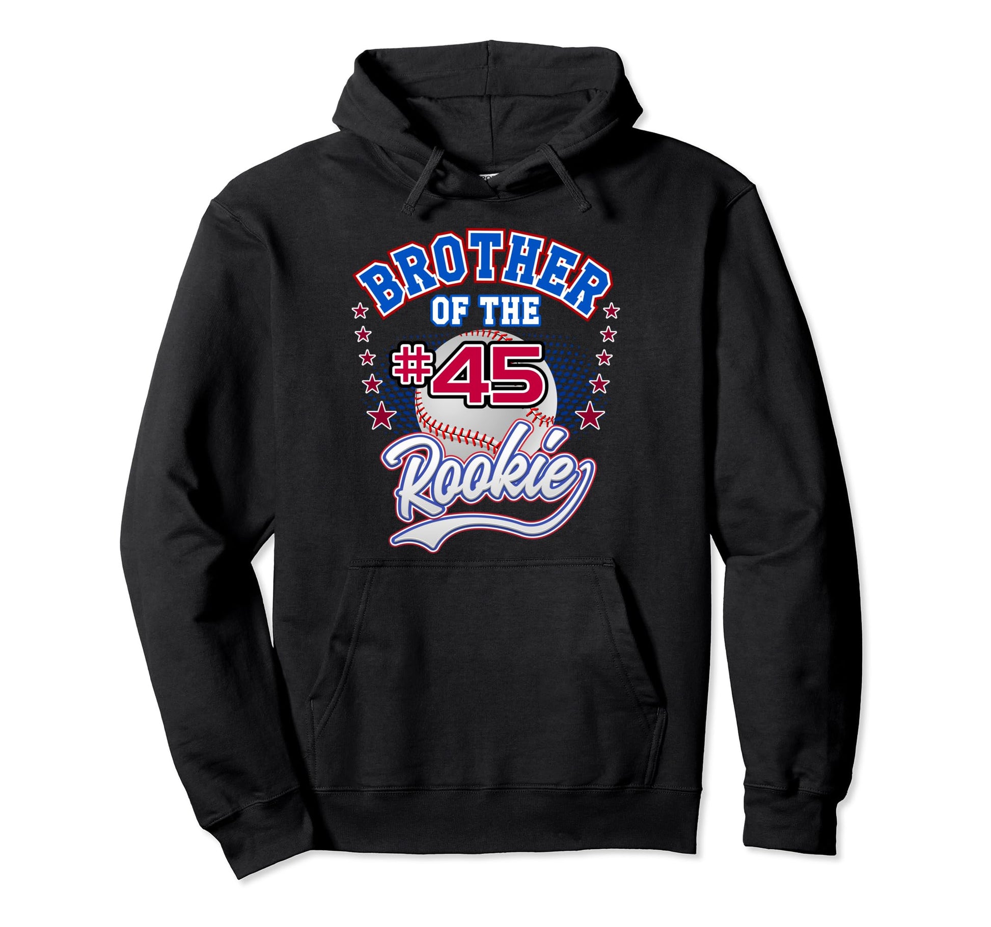 Brother Rookie 45Th Birthday Baseball Hoodie - Aesthetic Graphic Men Women - T-Shirt, Sweatshirt, Hoodie