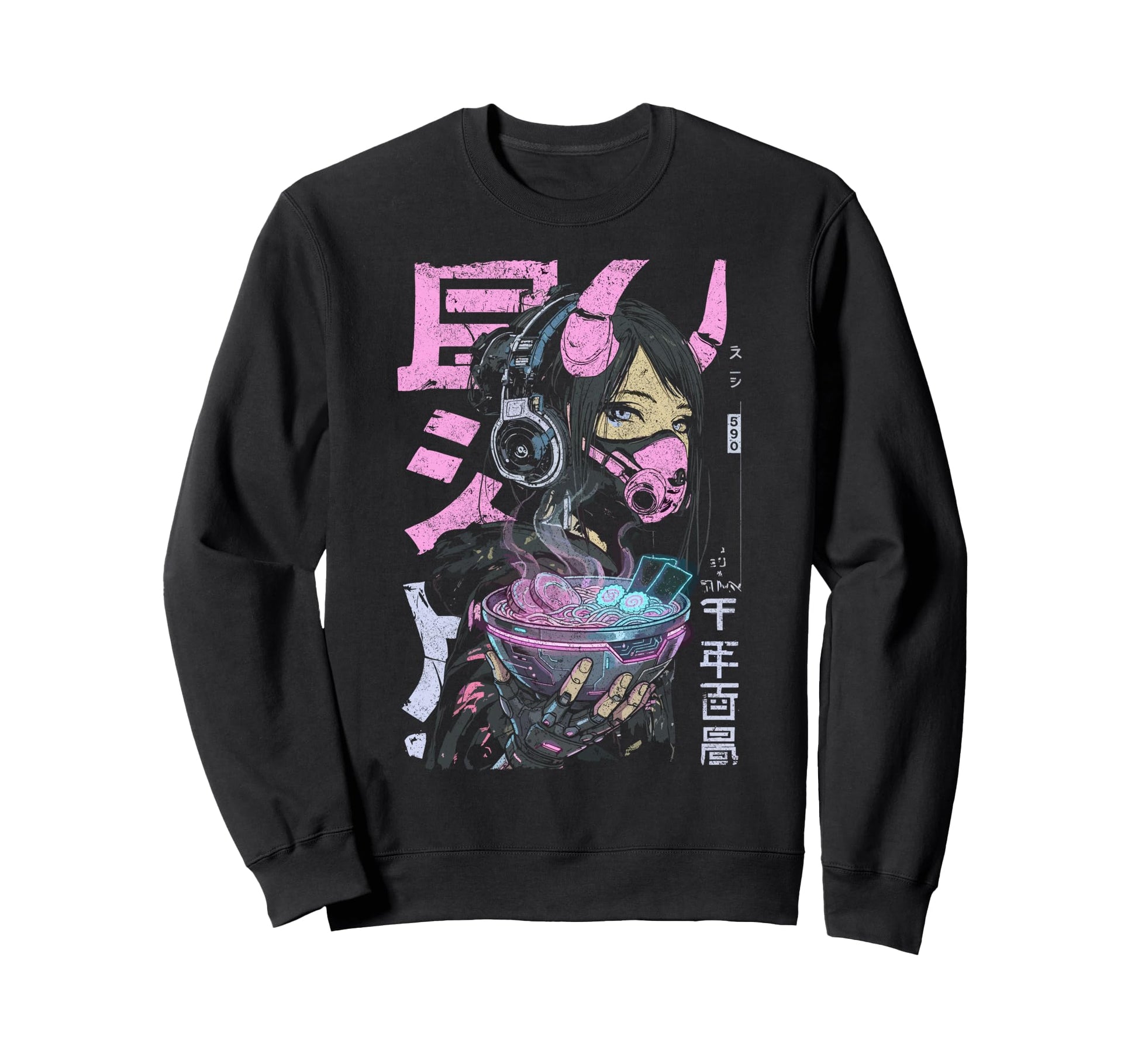 Japanese Streetwear Anime Ramen Sweatshirt - Trendy Graphic for Adults - T-Shirt, Sweatshirt, Hoodie