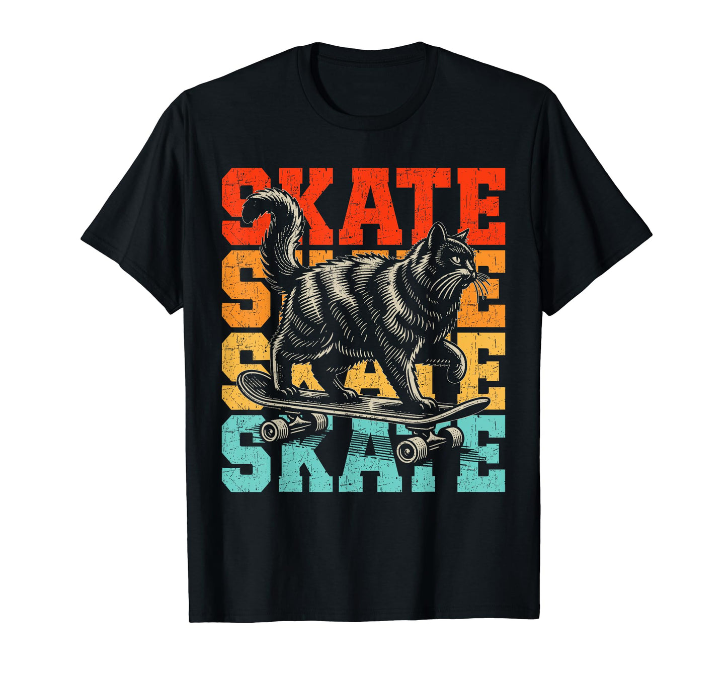 Roller Skating Cat Roller Skates Skater T-Shirt - Custom Art Print Unisex - T-Shirt, Sweatshirt, Hoodie