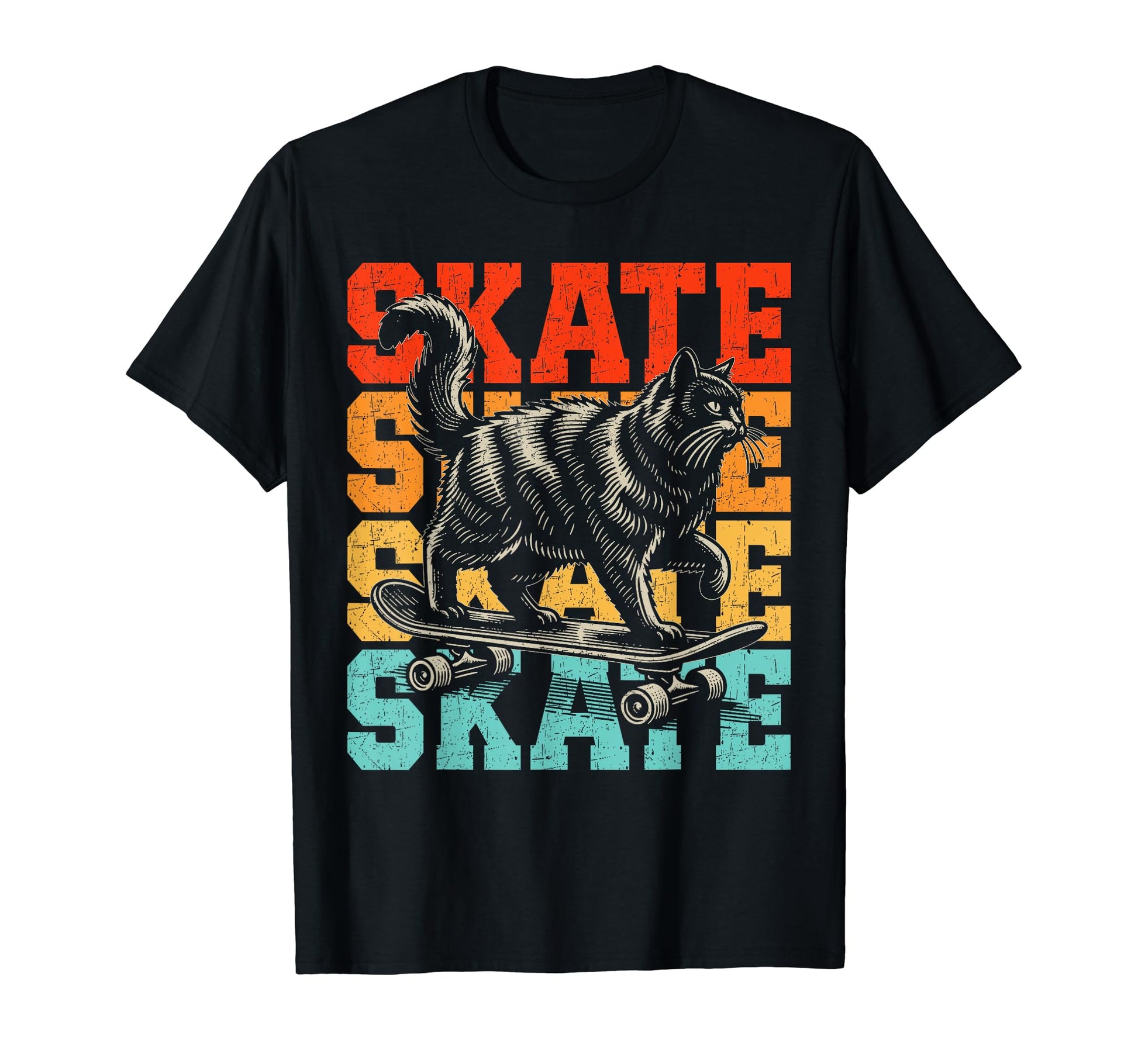 Roller Skating Cat Roller Skates Skater T-Shirt - Custom Art Print Unisex - T-Shirt, Sweatshirt, Hoodie