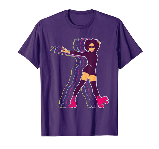 Afro Skater 80S Roller Skating 70S T-Shirt - Minimalist Print Men Women - T-Shirt, Sweatshirt, Hoodie
