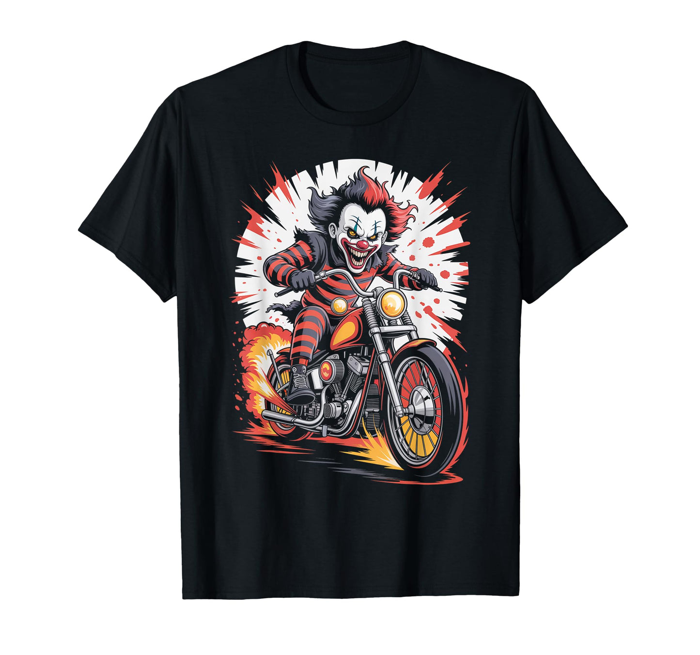 Clown Biker Riding Motorcycle Outfit Rider T-Shirt - Graphic Print Unisex - T-Shirt, Sweatshirt, Hoodie
