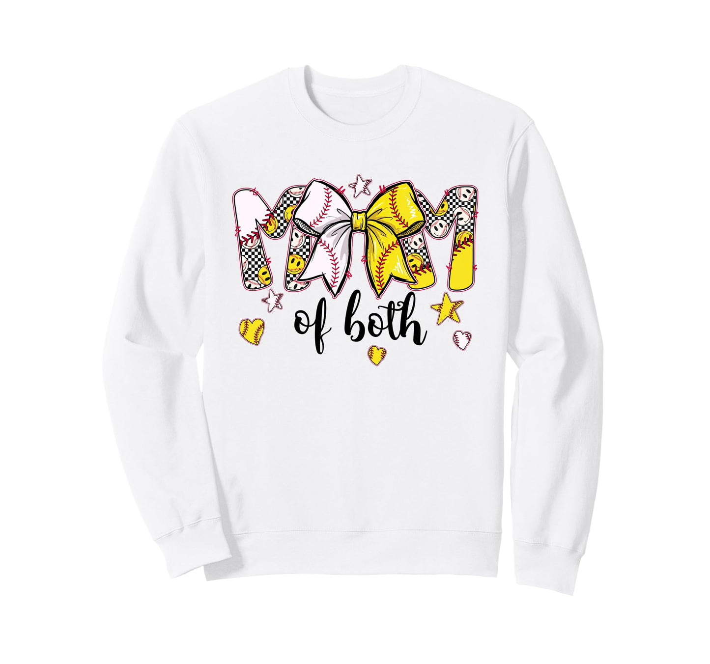 Baseball Softball Mom Both Game Day Sweatshirt - Aesthetic Graphic Unisex - T-Shirt, Sweatshirt, Hoodie