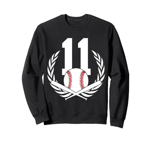 11 Years Number 11 Baseball 11Th Sweatshirt - Streetwear Style Men Women - T-Shirt, Sweatshirt, Hoodie