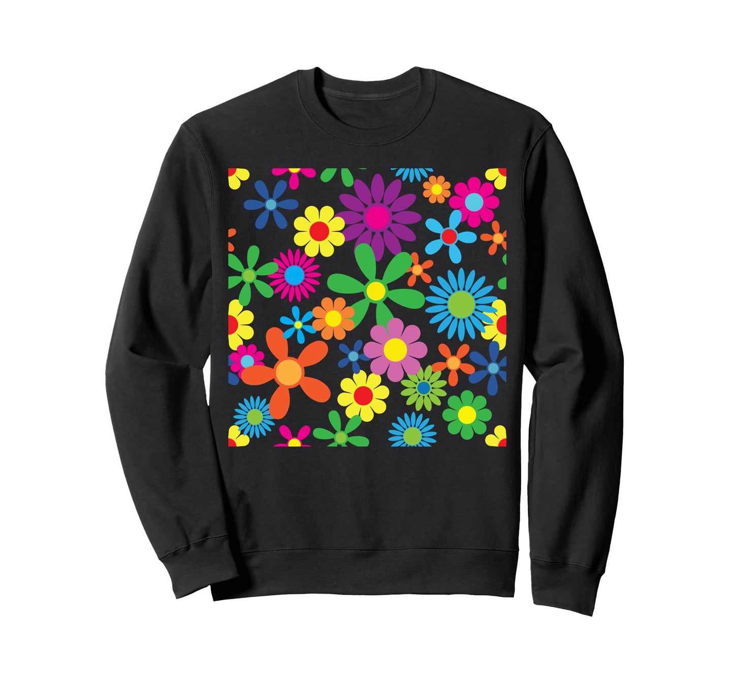 Colorful Seventies Hippie Sweatshirt - Casual Everyday Wear for Adults - T-Shirt, Sweatshirt, Hoodie