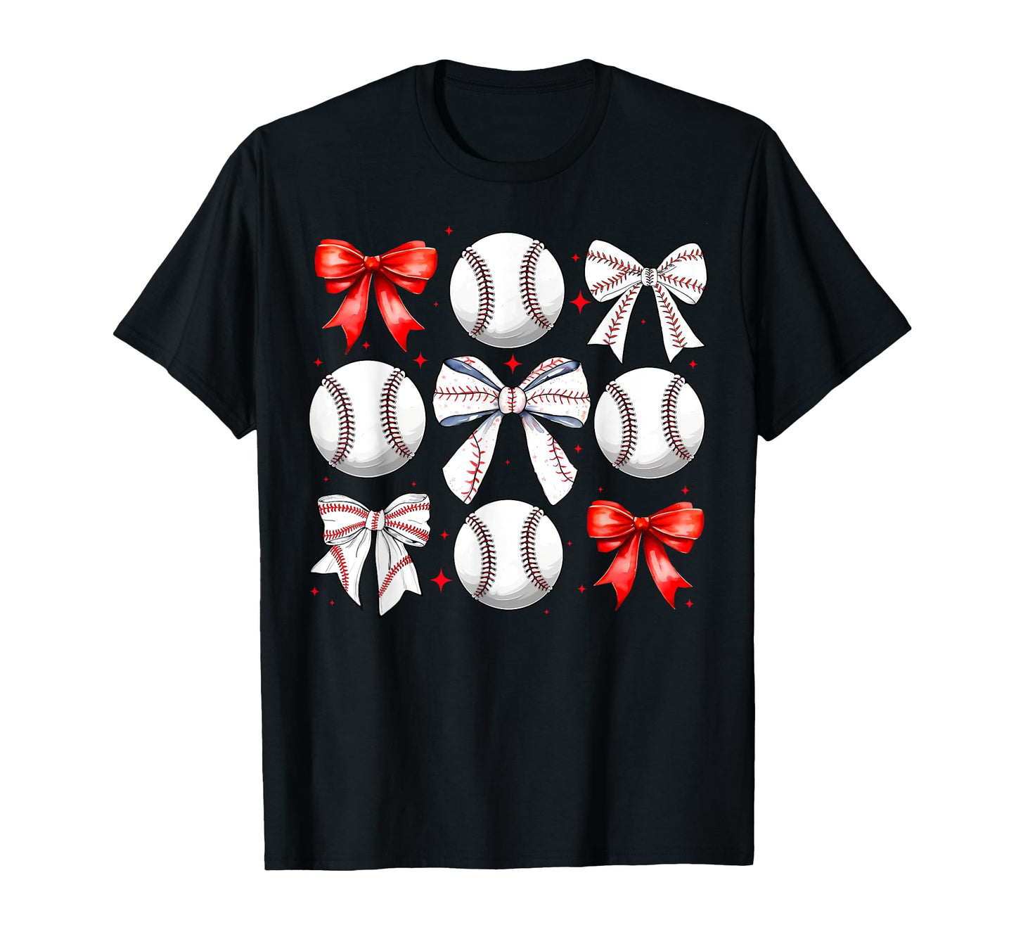 Baseball Coquette Bow Baseball Mama T-Shirt - Minimalist Print Men Women - T-Shirt, Sweatshirt, Hoodie