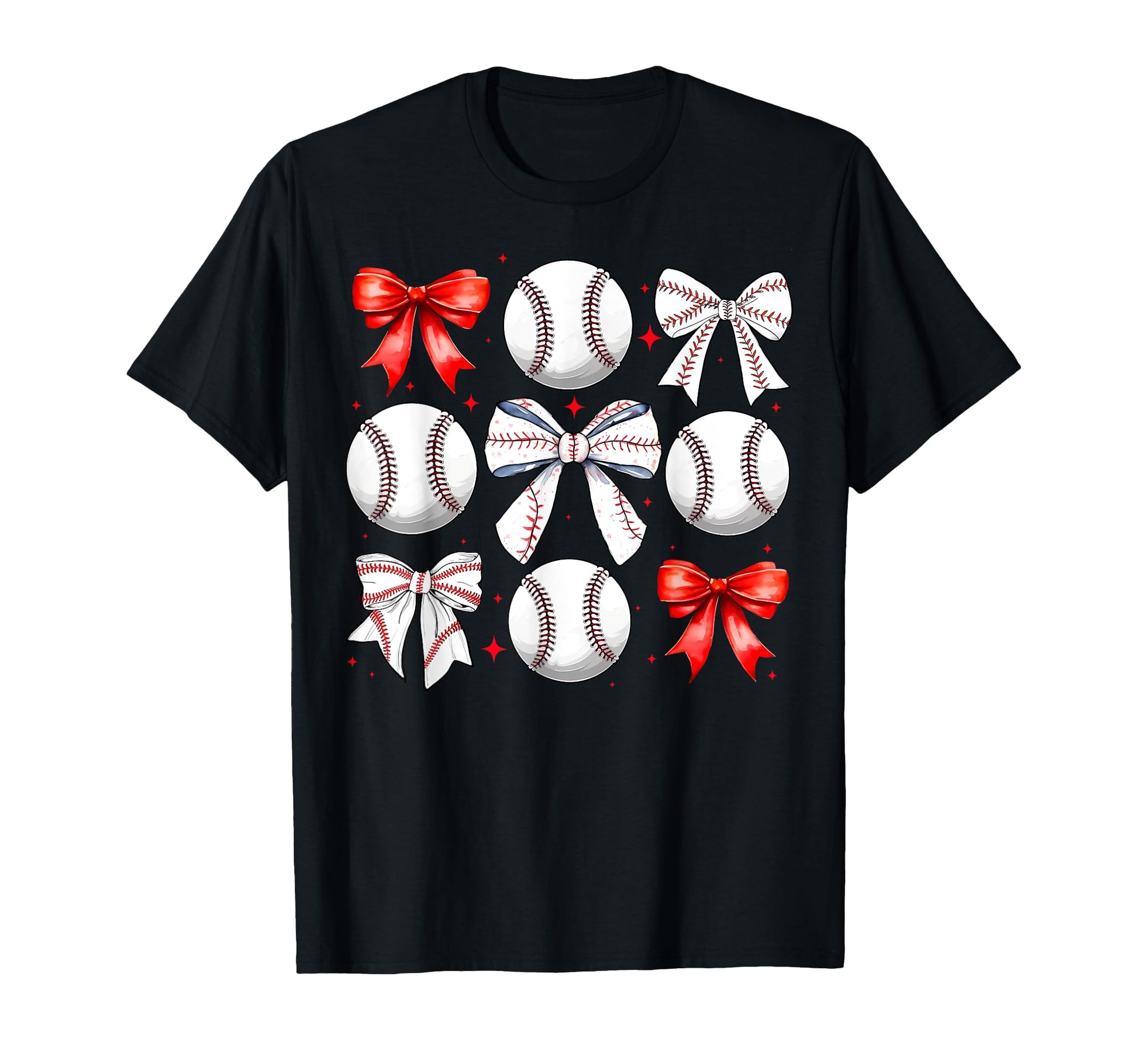 Baseball Coquette Bow Baseball Mama T-Shirt - Minimalist Print Men Women - T-Shirt, Sweatshirt, Hoodie