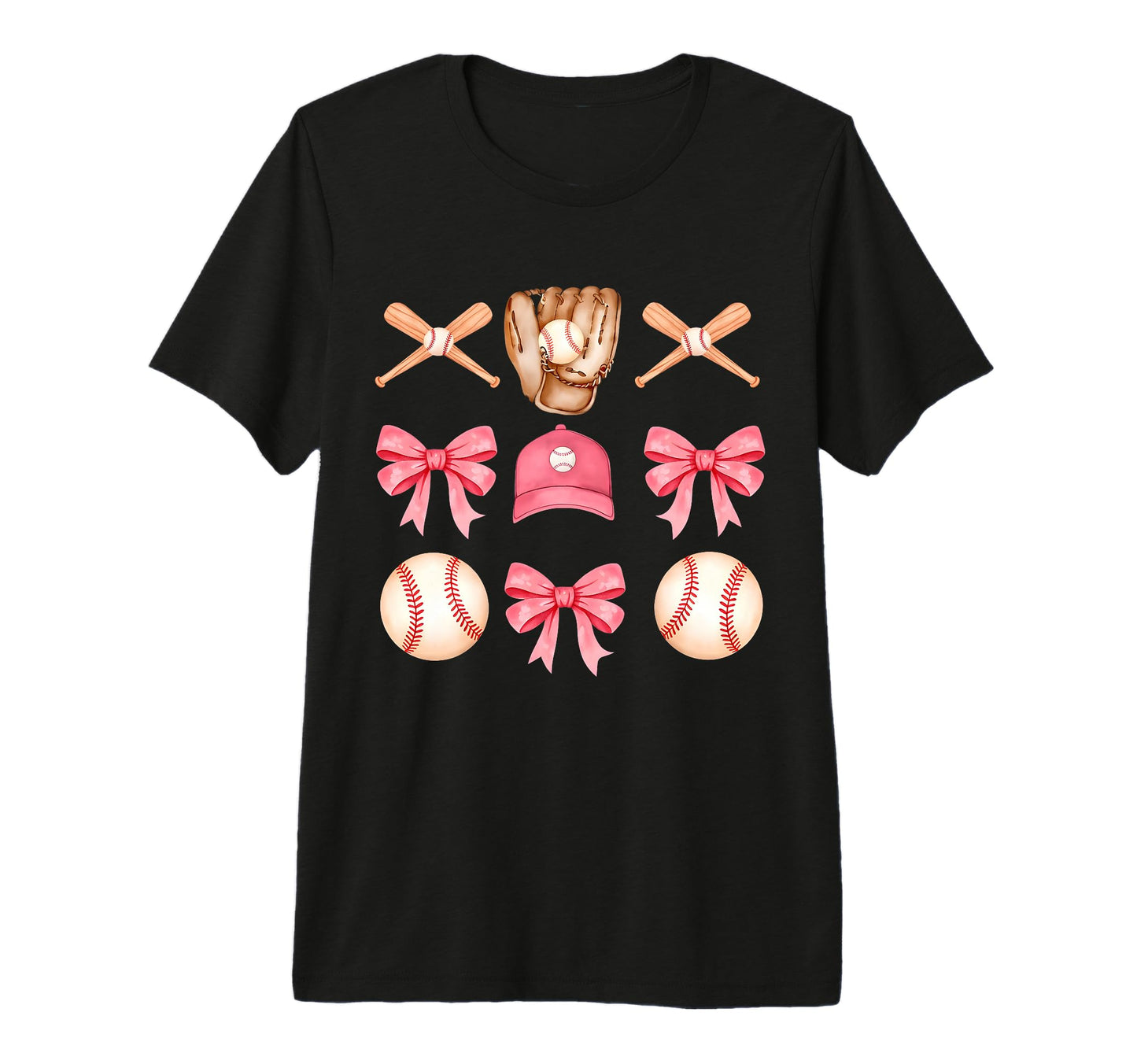 Baseball Coquette Bow Funny Baseball T-Shirt - Minimalist Print for Adults - T-Shirt, Sweatshirt, Hoodie