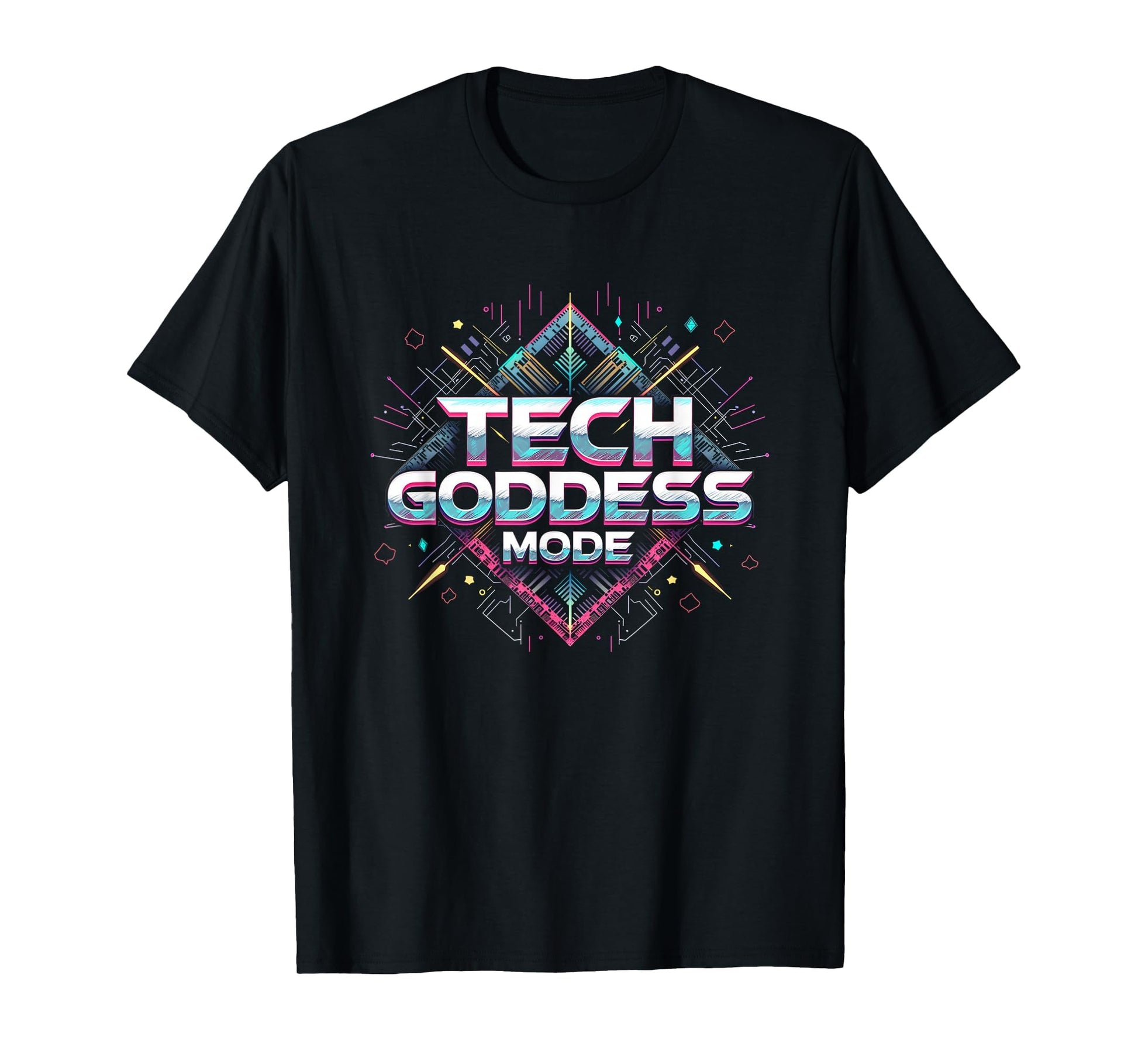 Tech Goddess Mode Y2K Cyber Aesthetic T-Shirt - Novelty Apparel for Adults - T-Shirt, Sweatshirt, Hoodie