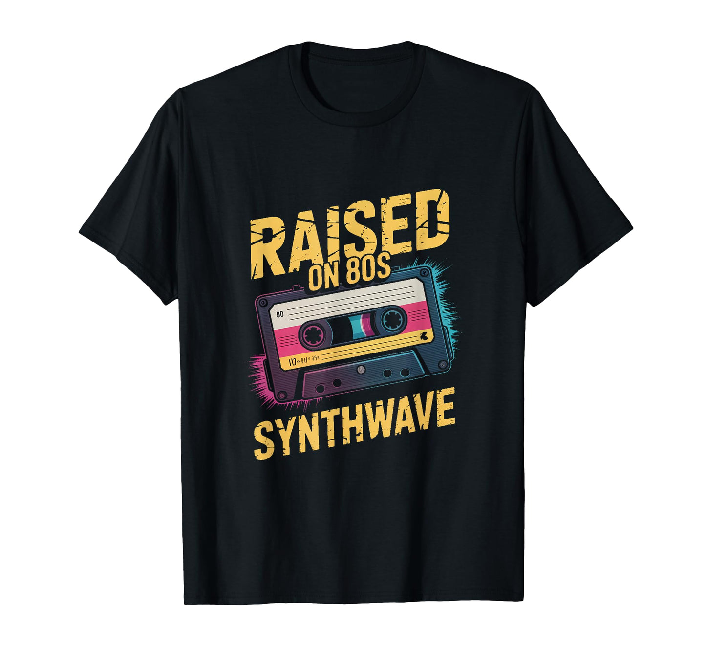 Raised 80S Synthwave Cassette Music T-Shirt - Streetwear Style Unisex - T-Shirt, Sweatshirt, Hoodie