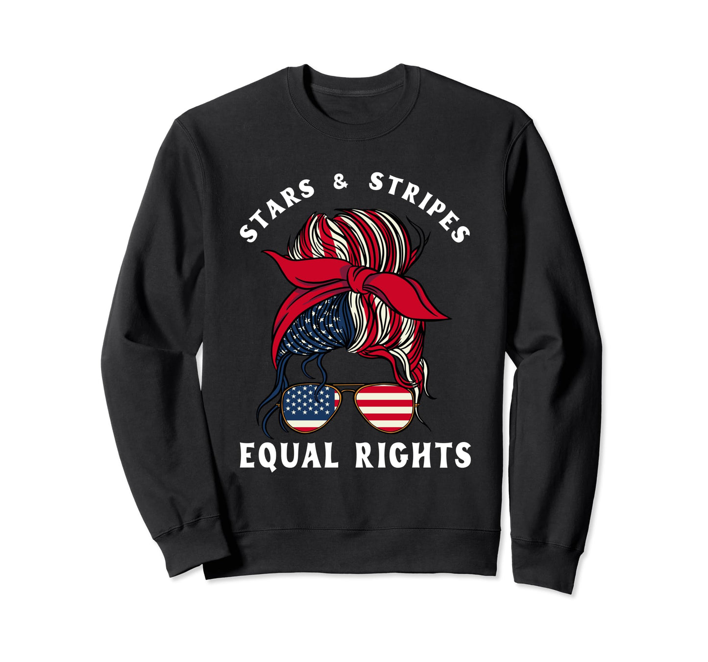 Patriotic 4Th July Messy Stars Sweatshirt - Unique Graphic Men Women - T-Shirt, Sweatshirt, Hoodie