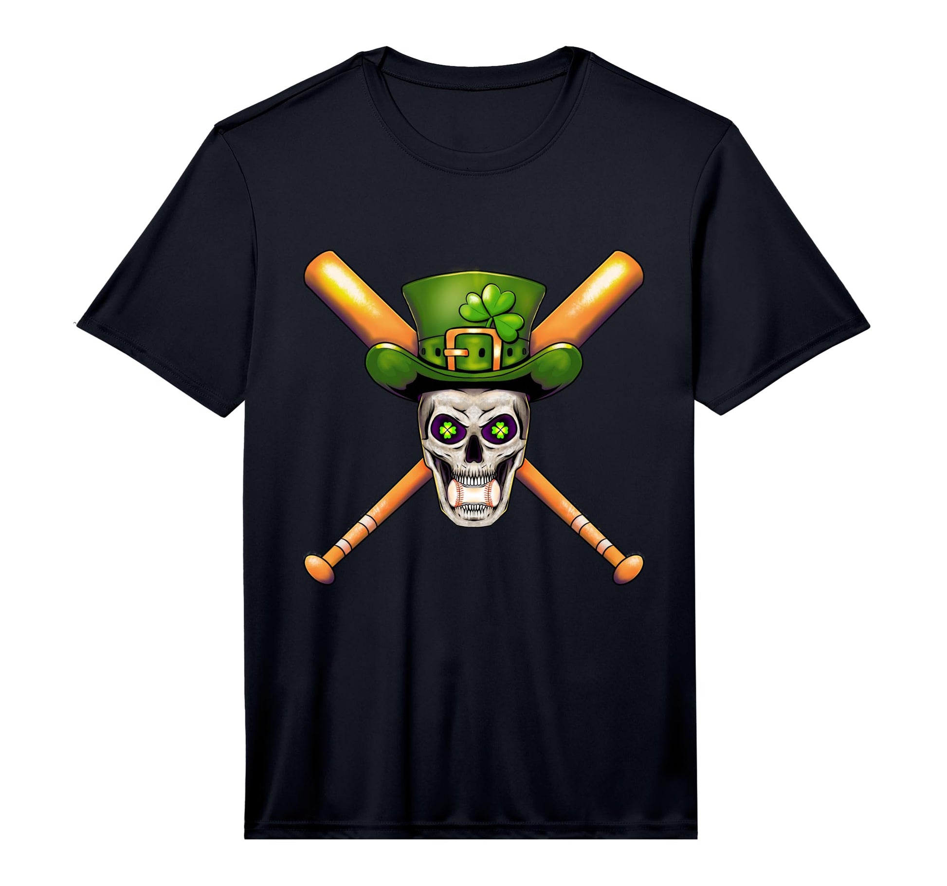 St Patricks Day Irish Skull Baseball T-Shirt - Graphic Print Men Women - T-Shirt, Sweatshirt, Hoodie