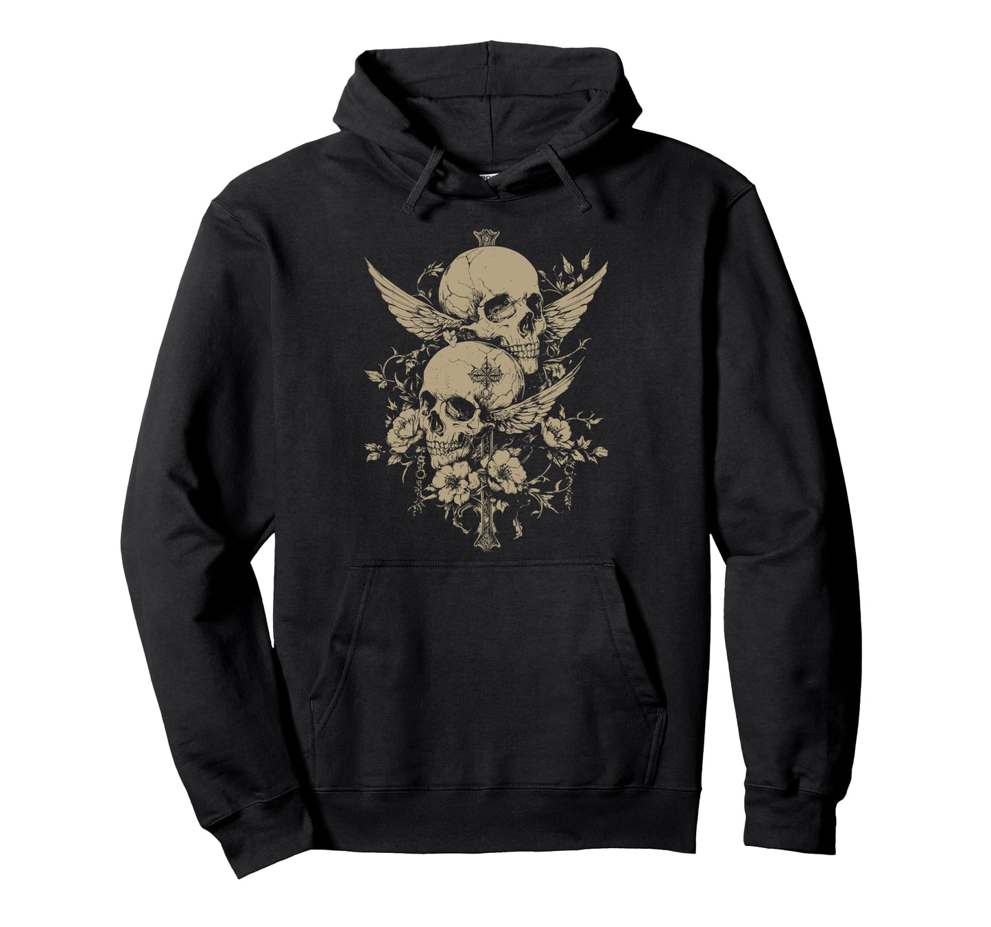 Skull Cross Y2K Grunge Aesthetic Alt Hoodie - Casual Everyday Wear Unisex - T-Shirt, Sweatshirt, Hoodie