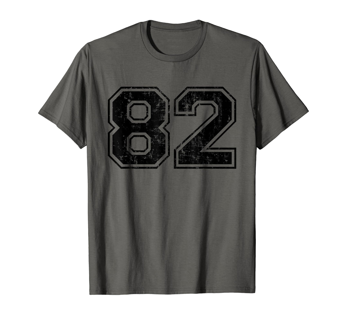Number 82 Varsity Distressed Sport T-Shirt - Fun Novelty Design Unisex - T-Shirt, Sweatshirt, Hoodie