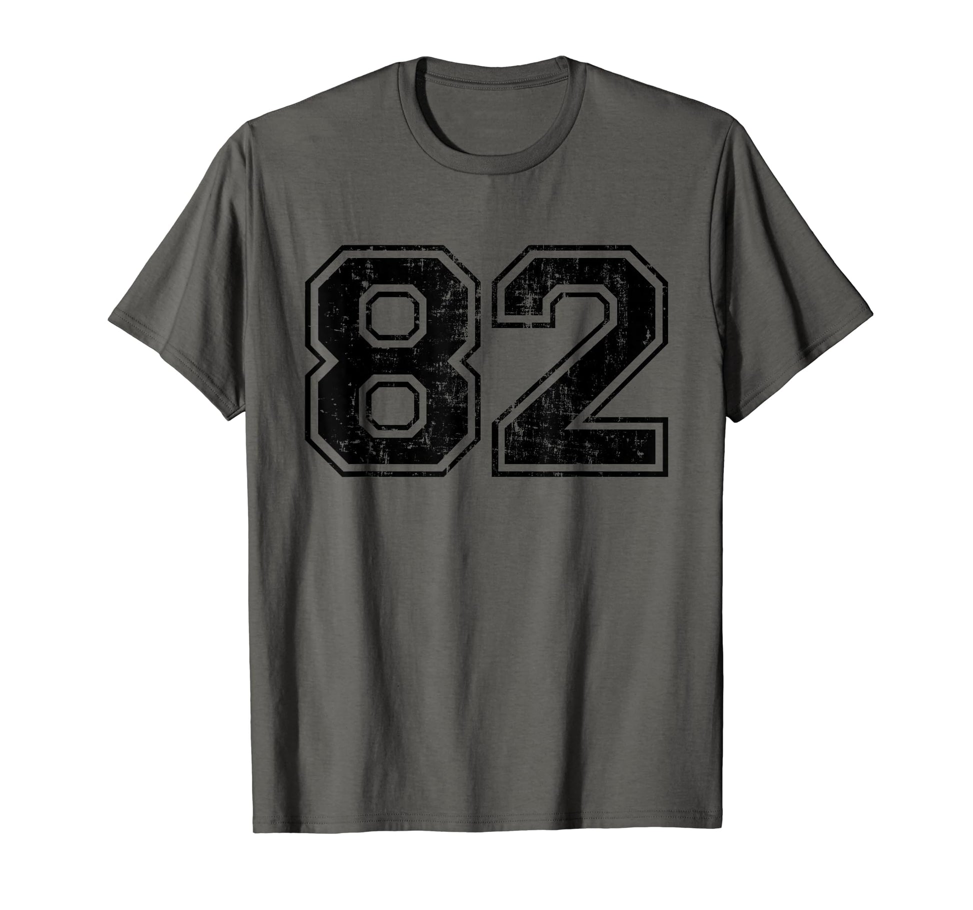 Number 82 Varsity Distressed Sport T-Shirt - Fun Novelty Design Unisex - T-Shirt, Sweatshirt, Hoodie