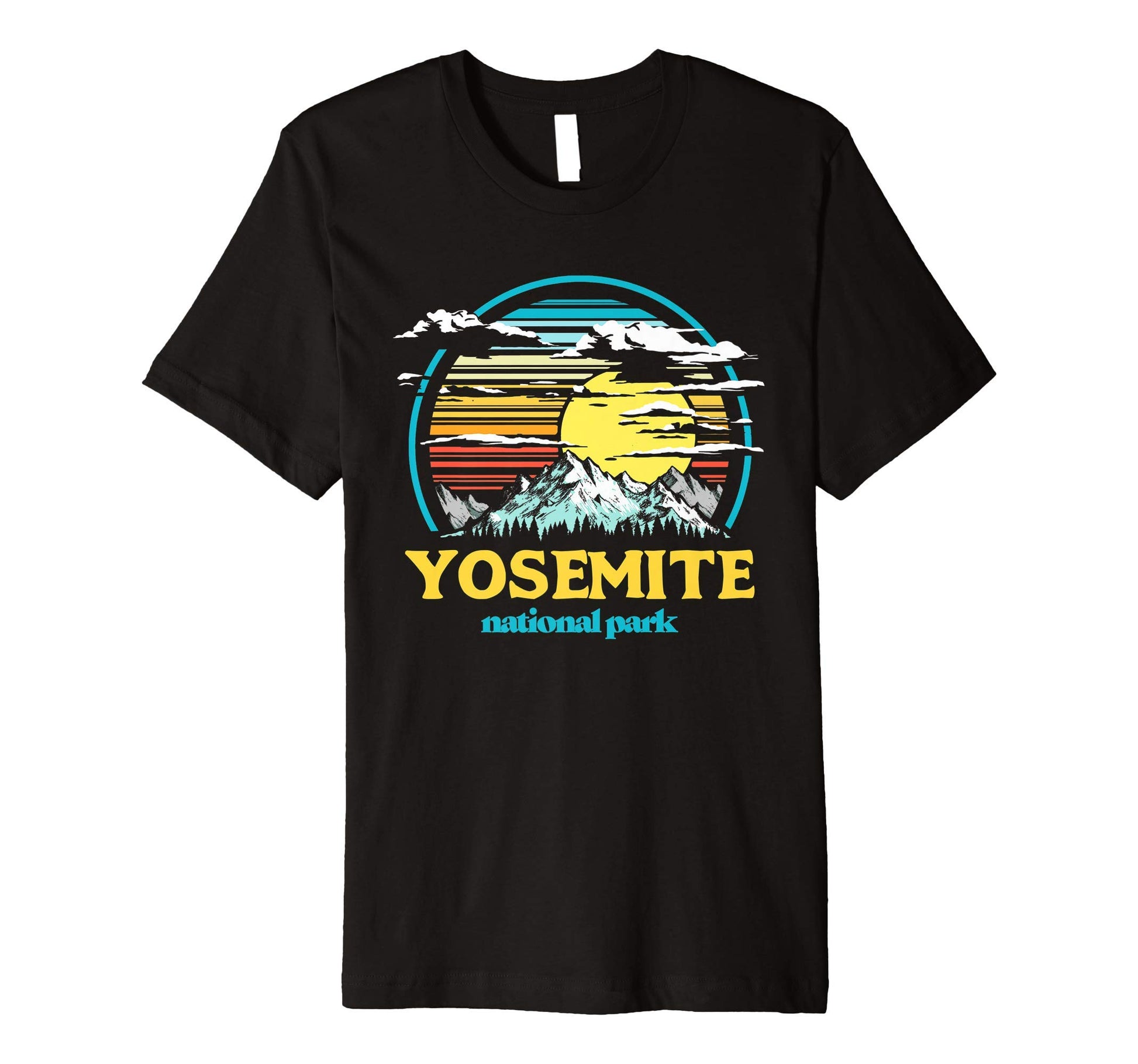Yosemite National Park 80S Mountains T-Shirt - Novelty Apparel for Adults - T-Shirt, Sweatshirt, Hoodie