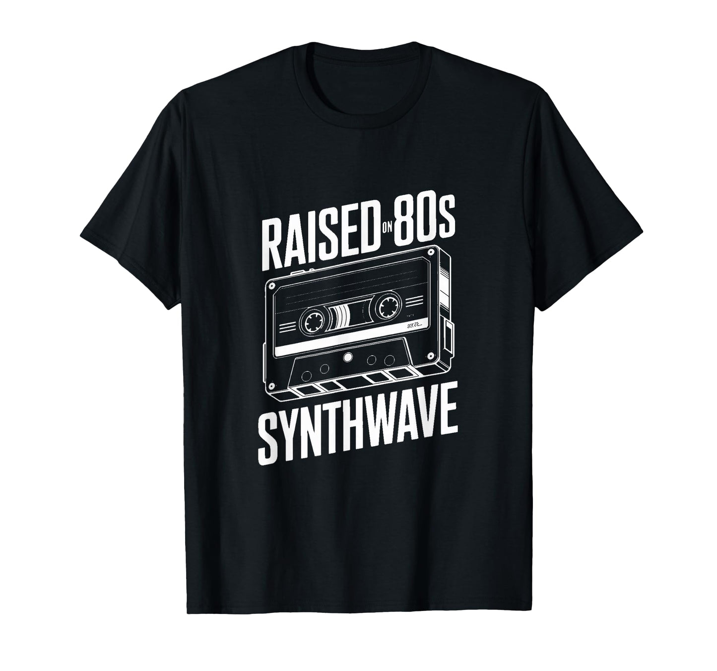 Raised 80S Synthwave Cassette T-Shirt - Casual Everyday Wear for Adults - T-Shirt, Sweatshirt, Hoodie