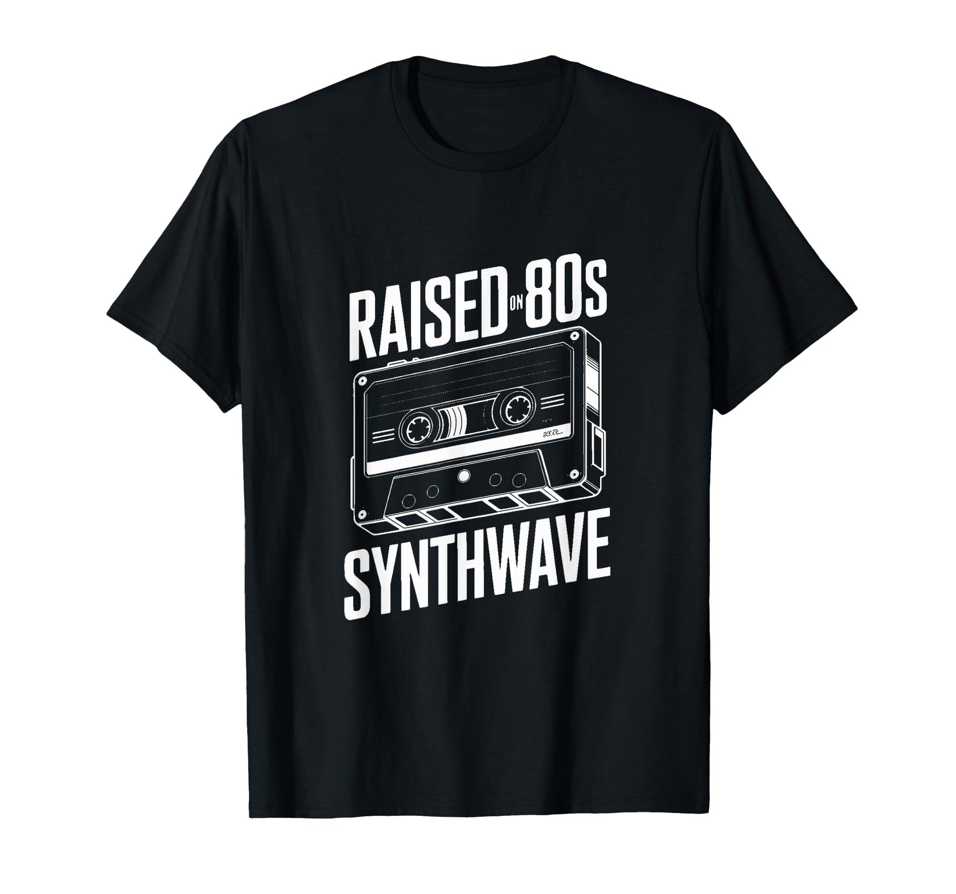 Raised 80S Synthwave Cassette T-Shirt - Casual Everyday Wear for Adults - T-Shirt, Sweatshirt, Hoodie