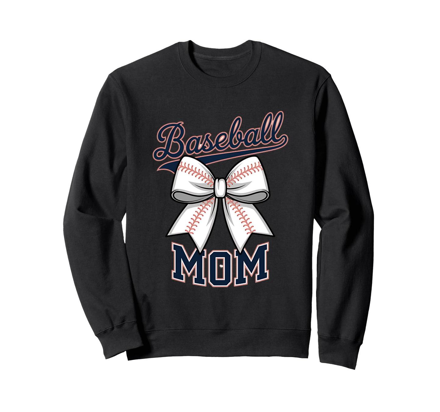 Baseball Mom Coquette Bow Sweatshirt - Fun Novelty Design Men Women - T-Shirt, Sweatshirt, Hoodie