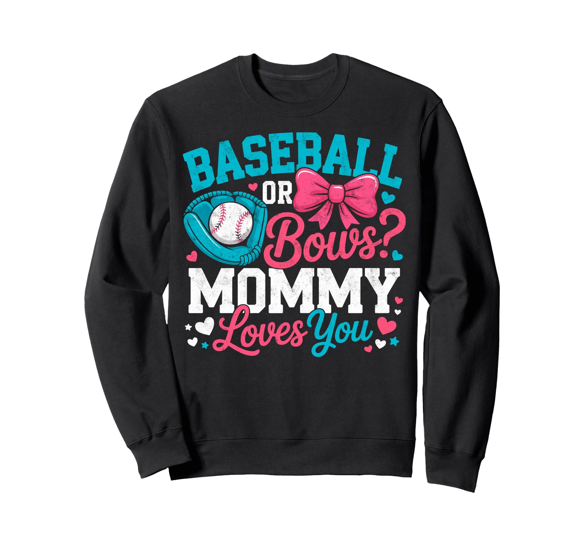 Gender Reveal Party Baseball Bows Sweatshirt - Custom Art Print Unisex - T-Shirt, Sweatshirt, Hoodie