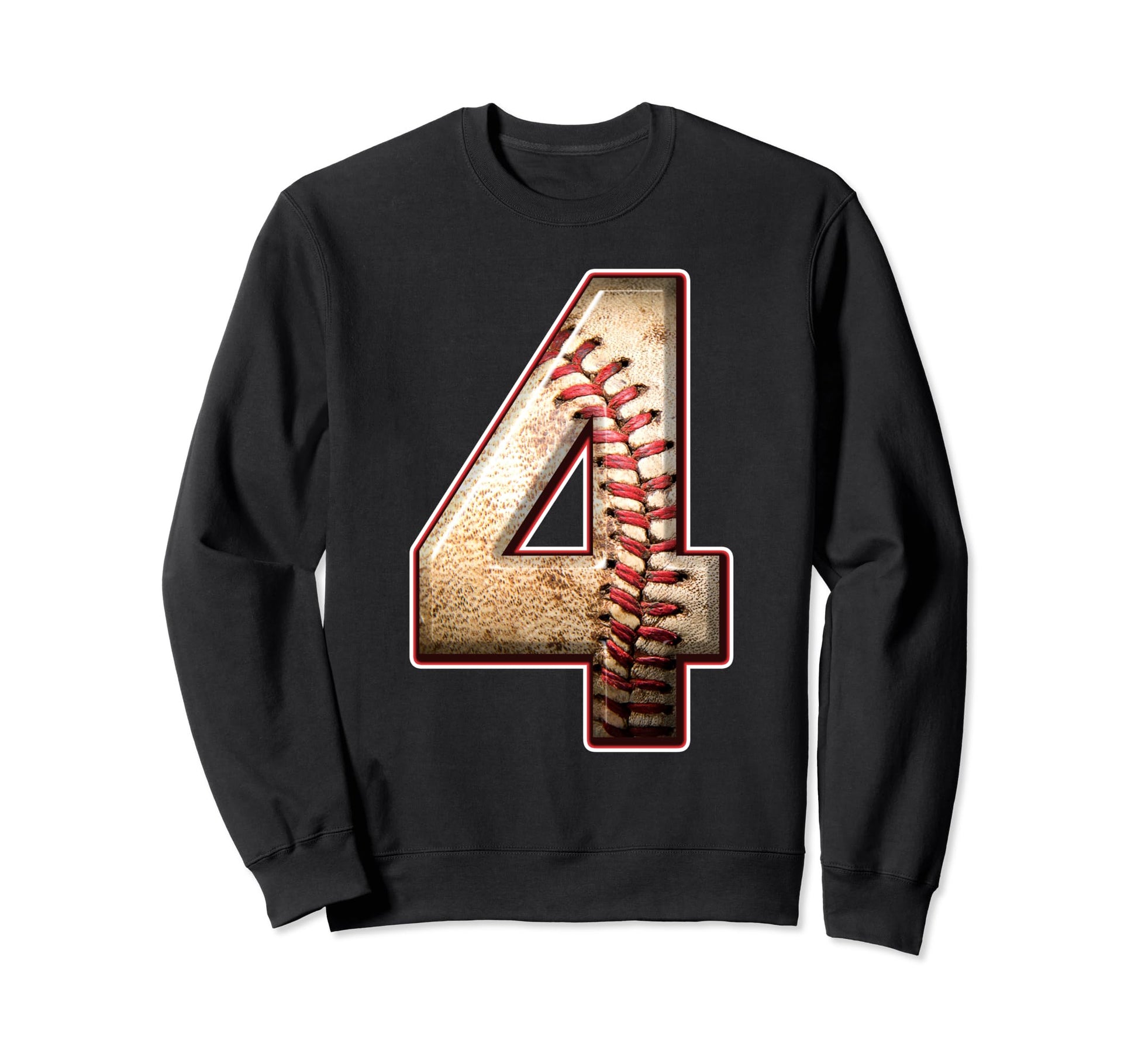 4Th Birthday Baseball Sports 4 Years Sweatshirt - Graphic Print for Adults - T-Shirt, Sweatshirt, Hoodie
