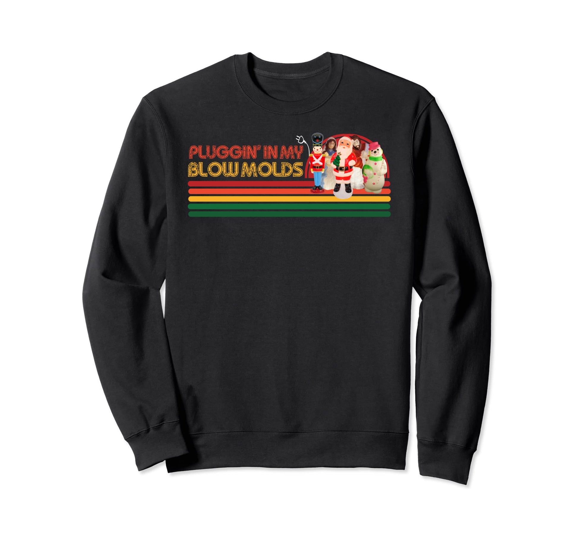 Pluggin My Blow Molds Stripes Sweatshirt - Novelty Apparel Men Women - T-Shirt, Sweatshirt, Hoodie