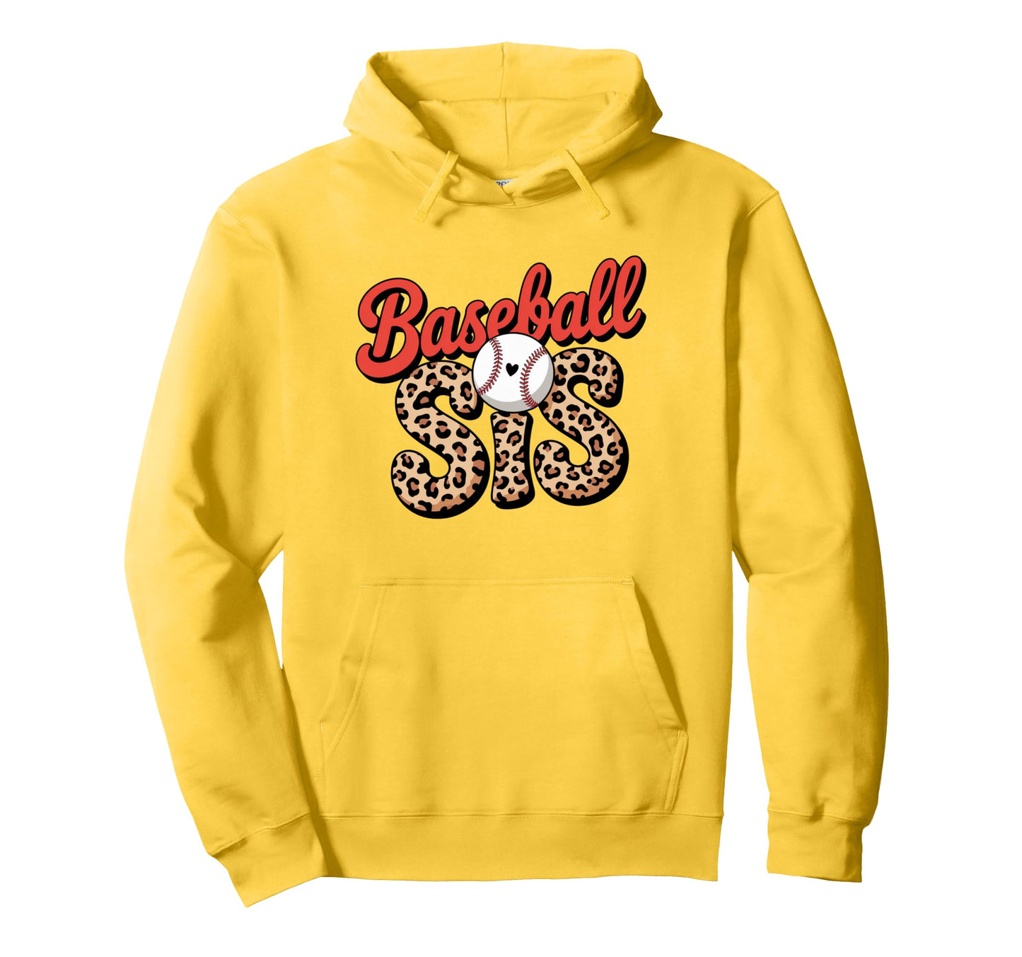 Baseball Sis Sport Lover Leopard Sister Hoodie - Graphic Print for Adults - T-Shirt, Sweatshirt, Hoodie