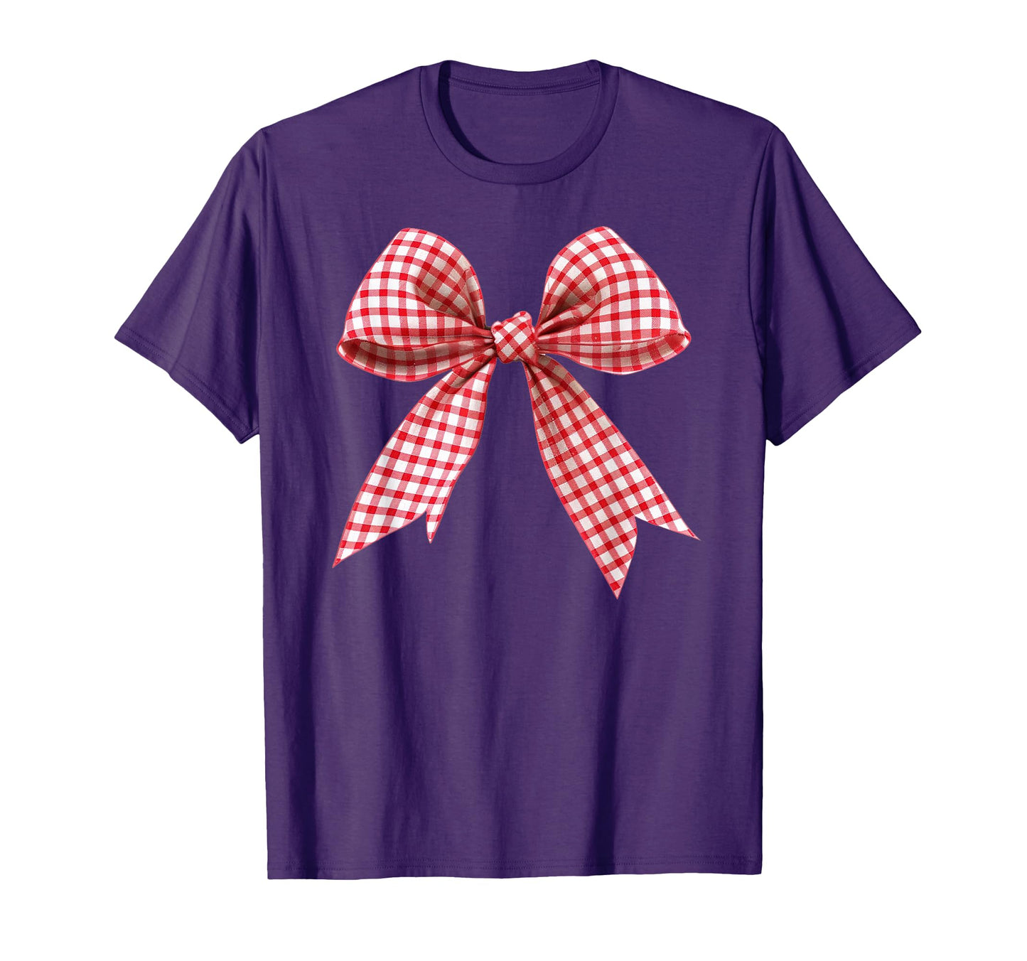 Red Gingham Ribbon Bow Coquette Y2K T-Shirt - Novelty Apparel for Adults - T-Shirt, Sweatshirt, Hoodie