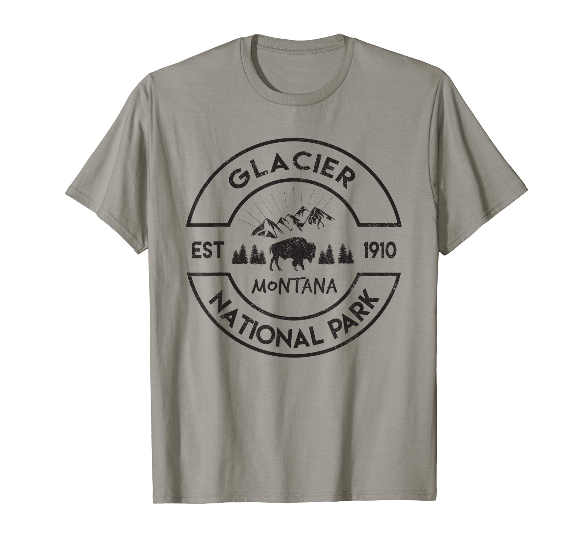 Glacier National Park Montana Bison T-Shirt - Unique Graphic Men Women - T-Shirt, Sweatshirt, Hoodie