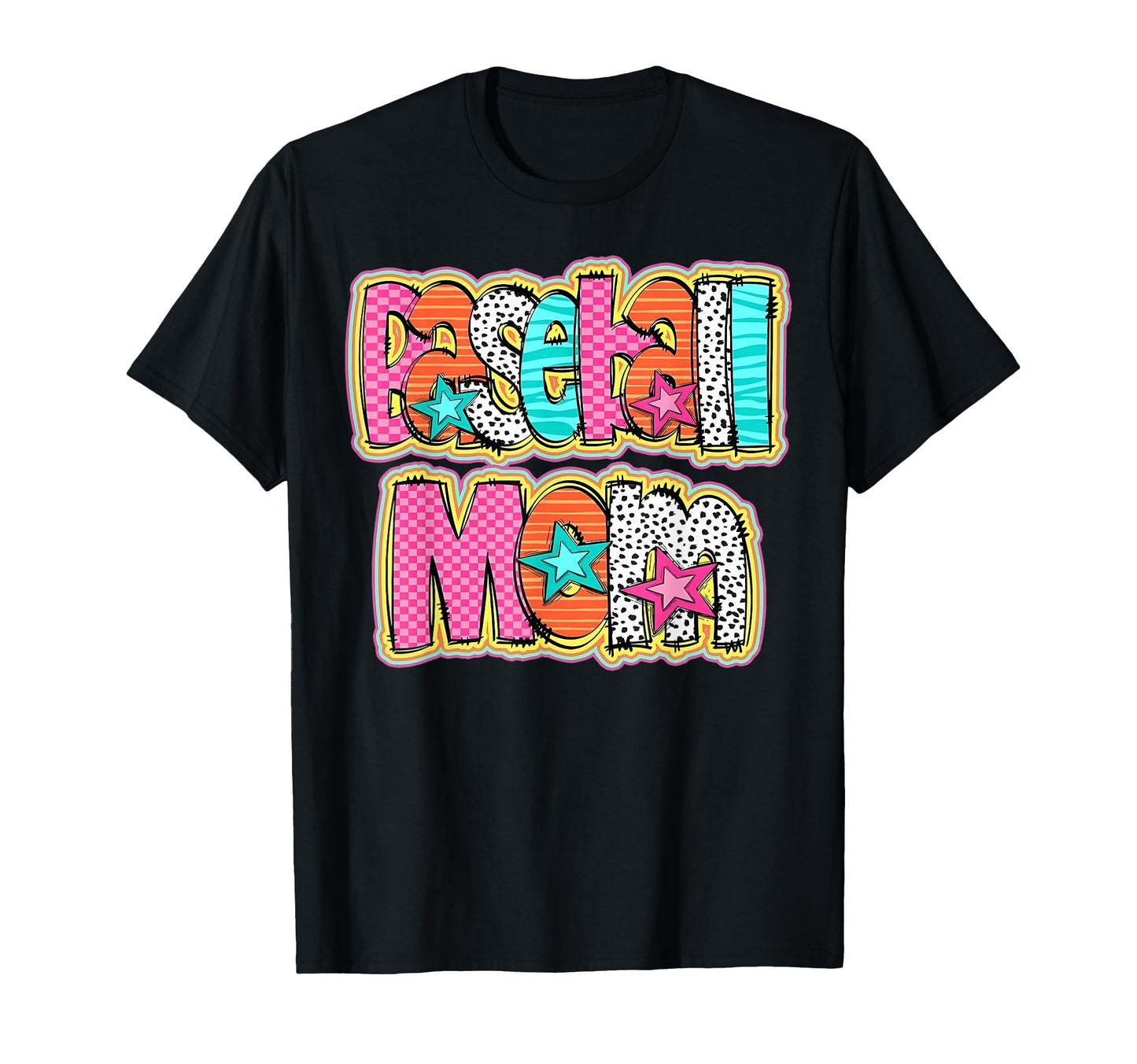 Checkered Pattern Groovy Baseball Mom T-Shirt - Streetwear Style Men Women - T-Shirt, Sweatshirt, Hoodie