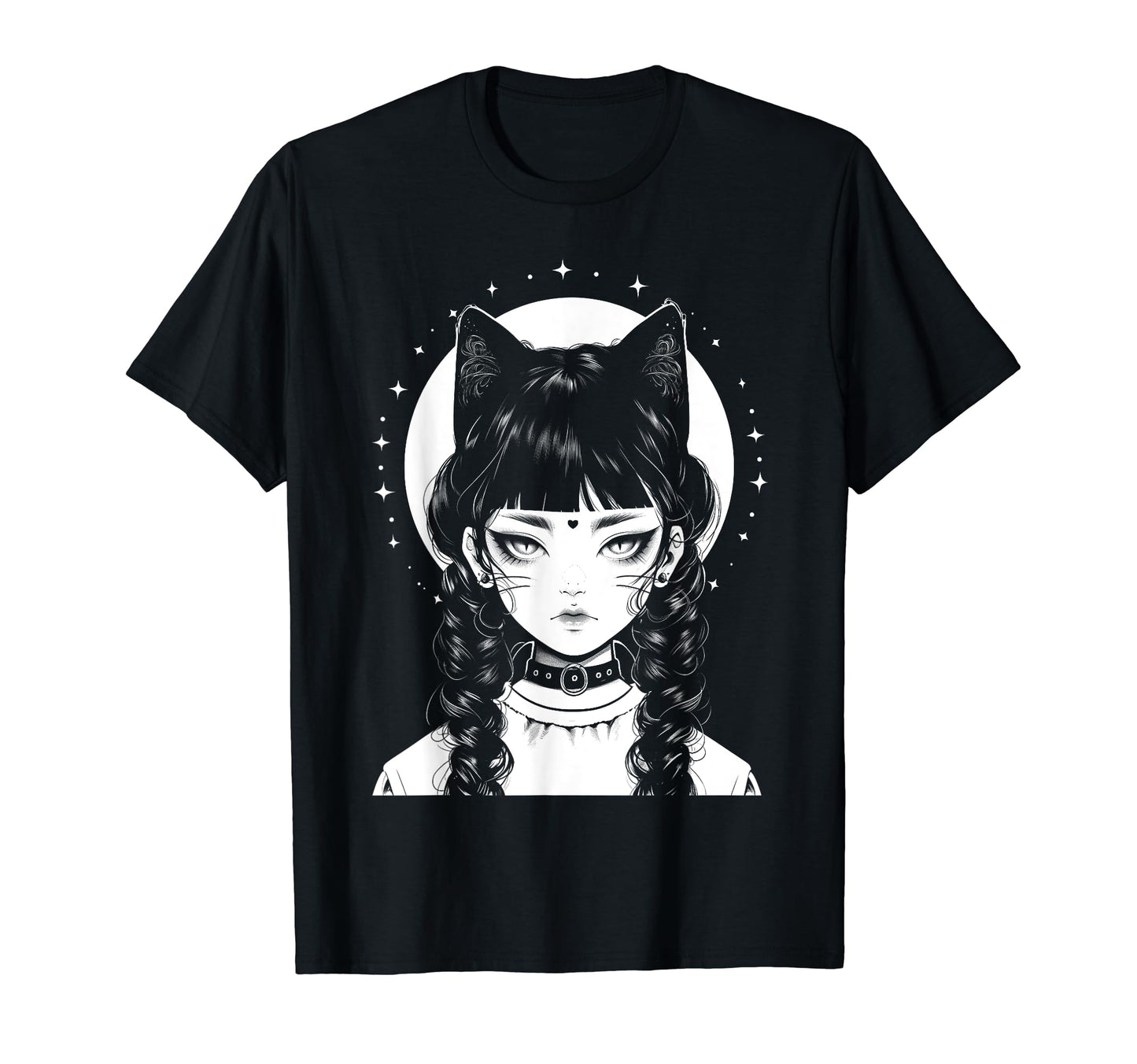 Cat Anime Manga Goth Alternative Y2K T-Shirt - Minimalist Print Men Women - T-Shirt, Sweatshirt, Hoodie